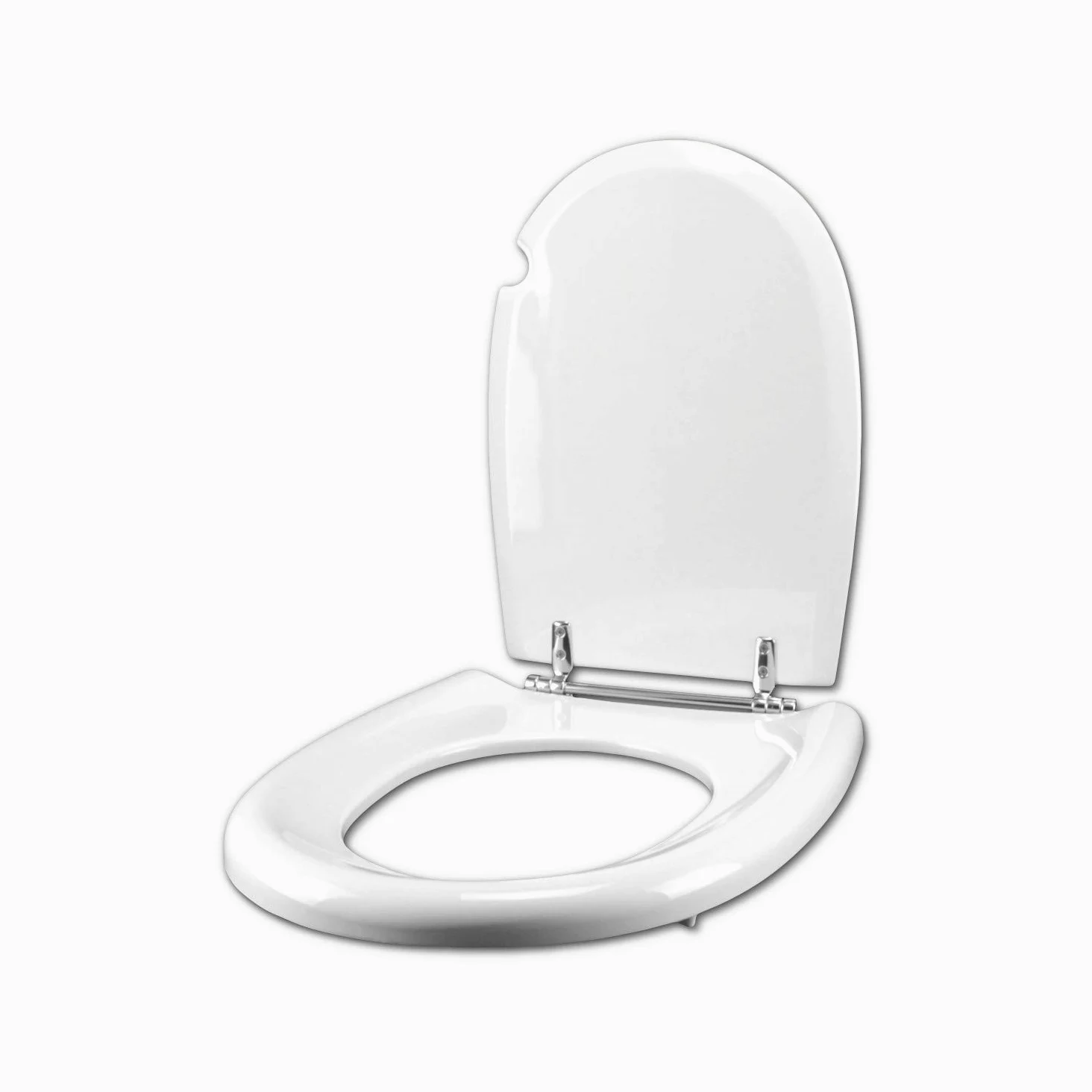 IDROTOP Copriwater per Cesame Aretusa come Originale, Ovale, Bianco | Anima in legno, Poliestere lucido, Cerniera tubetto ottone cromato, Made in Italy
