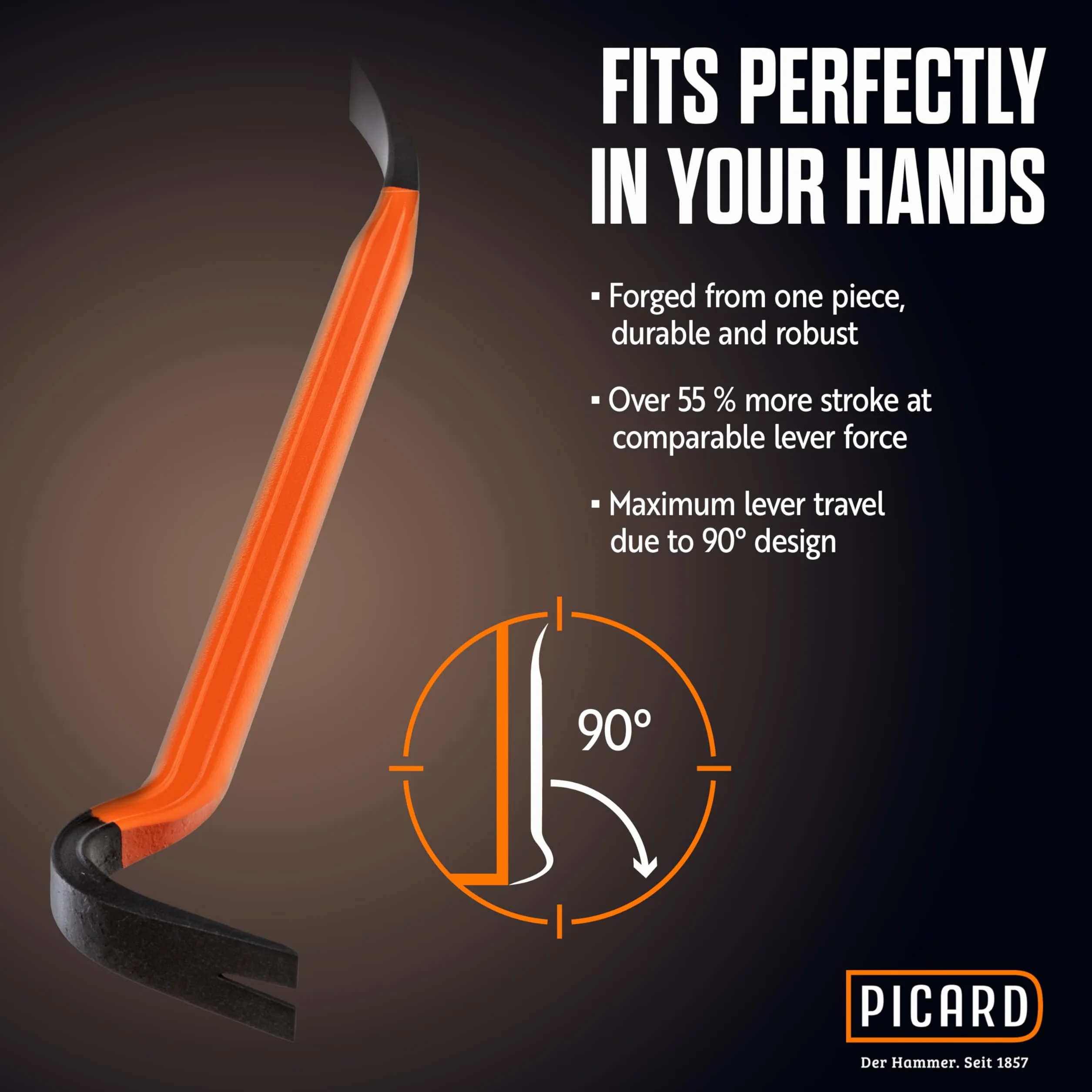 PICARD Leva chiodi BlackGiant® Bar No. 46Z 61 cm Palanchino professionale in acciaio forgiato