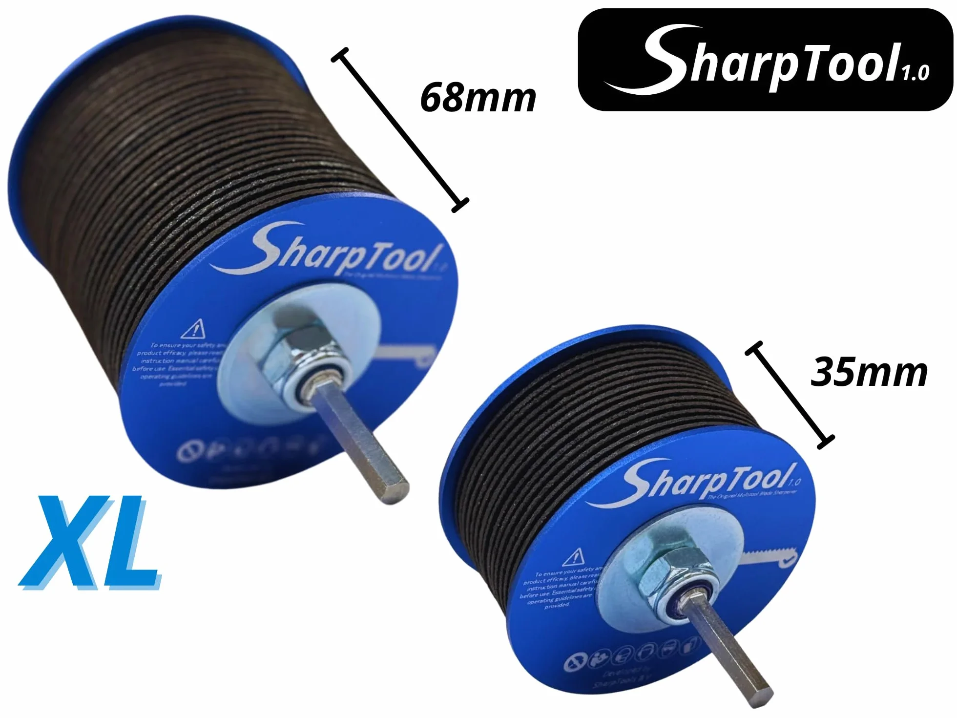 SharpTool 1.0 XL Lama Affilatrice per Multitool - Accessorio per Utensili Oscillanti Multifunzione per Affilare Lame da Taglio a Immersione - Affilatore per Lame da Trapano - 68 mm