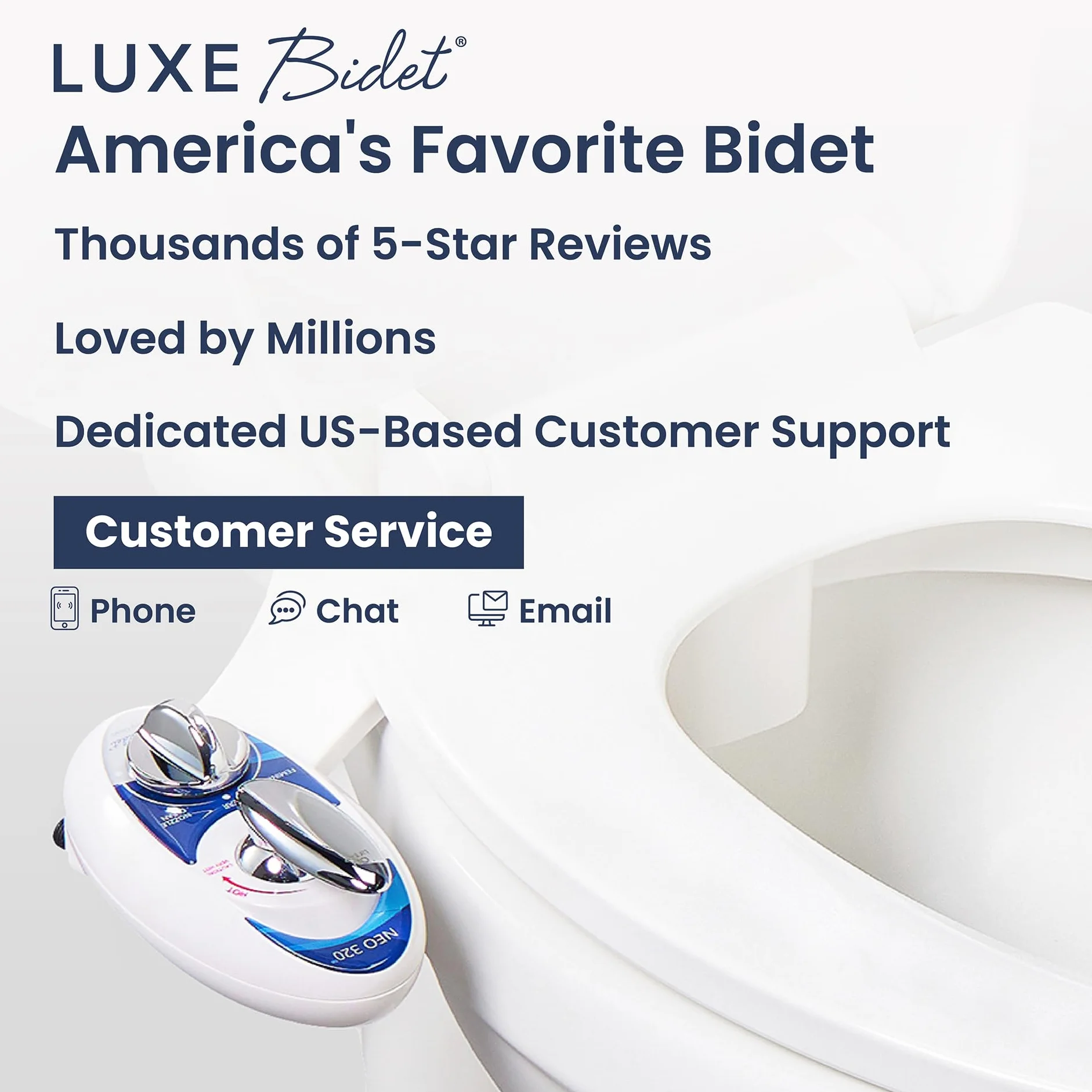 Luxe bidet Neo 320 Elite Series self Cleaning Dual Nozzle non-electric Mechanical bidet WC