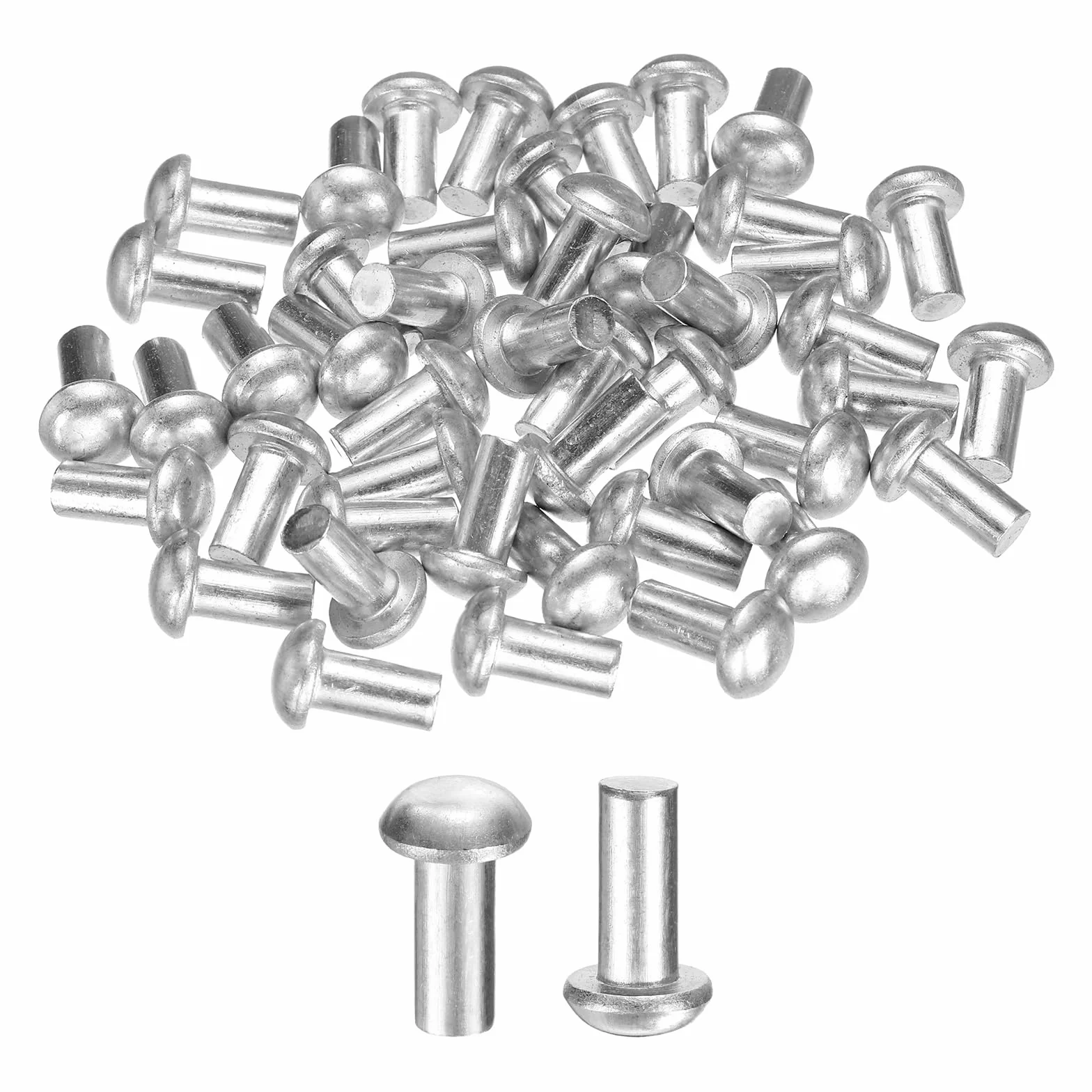 Rivetti a Testa Bombata in Alluminio Solido M6 x 12mm 50 Pezzi per Riparazioni