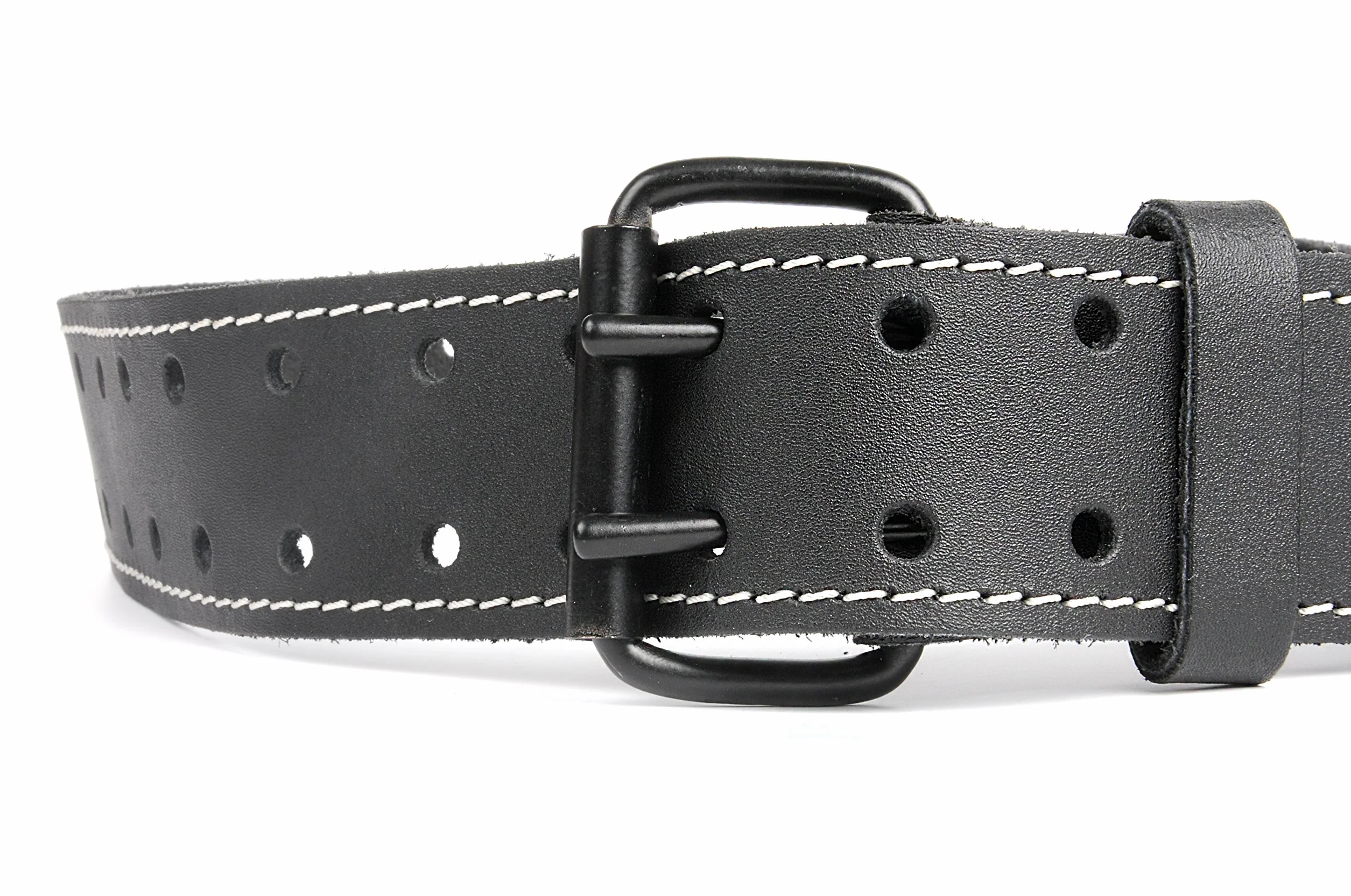 Cintura in cuoio robusto 115 cm nero fibbia a doppia barra per borse attrezzi