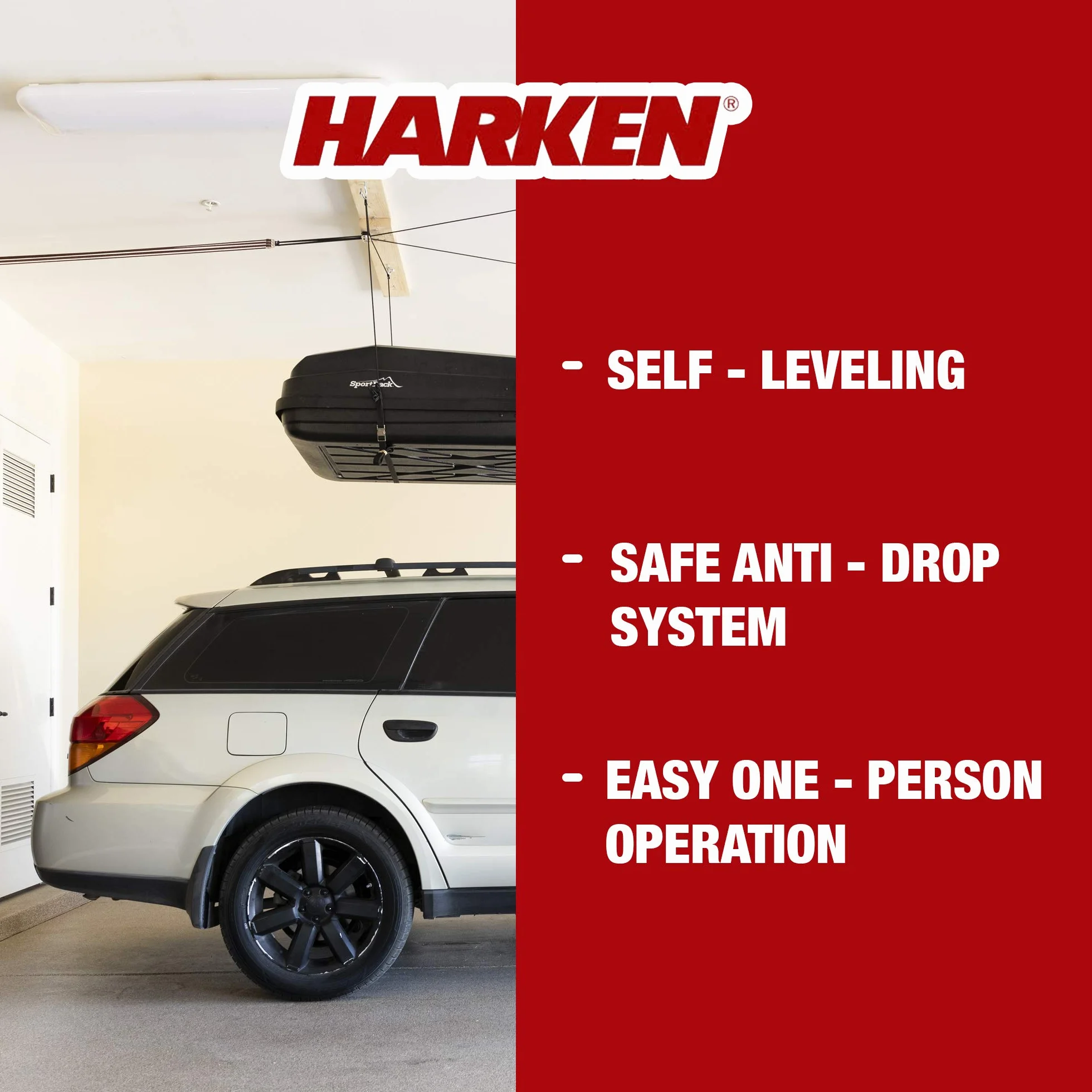 HARKEN Paranco sopraelevato di stoccaggio garage autolivellante sistema anti-goccia