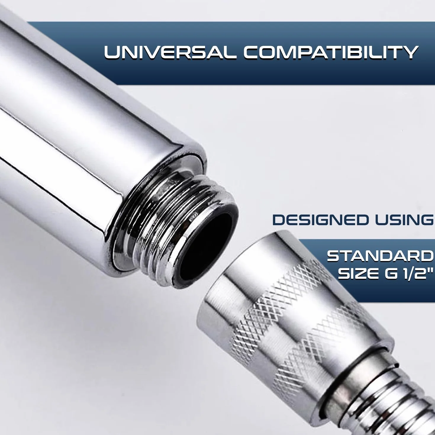 Tubo Doccia 250 cm Acciaio Inox Universale Antitorsione Flessibile 2.5 Metri con Connettori in Ottone e Guarnizioni Integrate