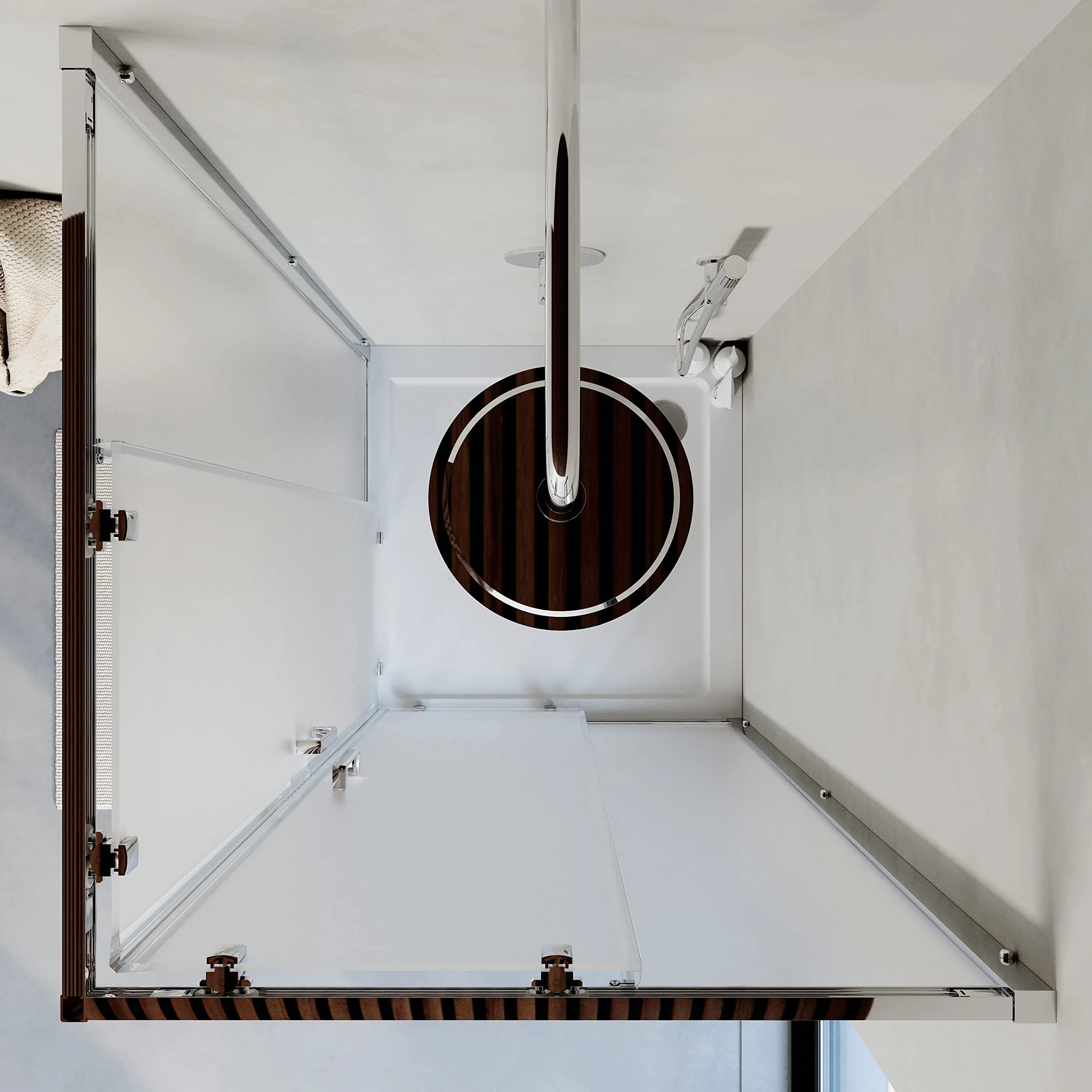 Box Doccia Angolare 80x80cm Apertura Scorrevole Vetro Temperato 6mm Opaco Profili Alluminio Cromato