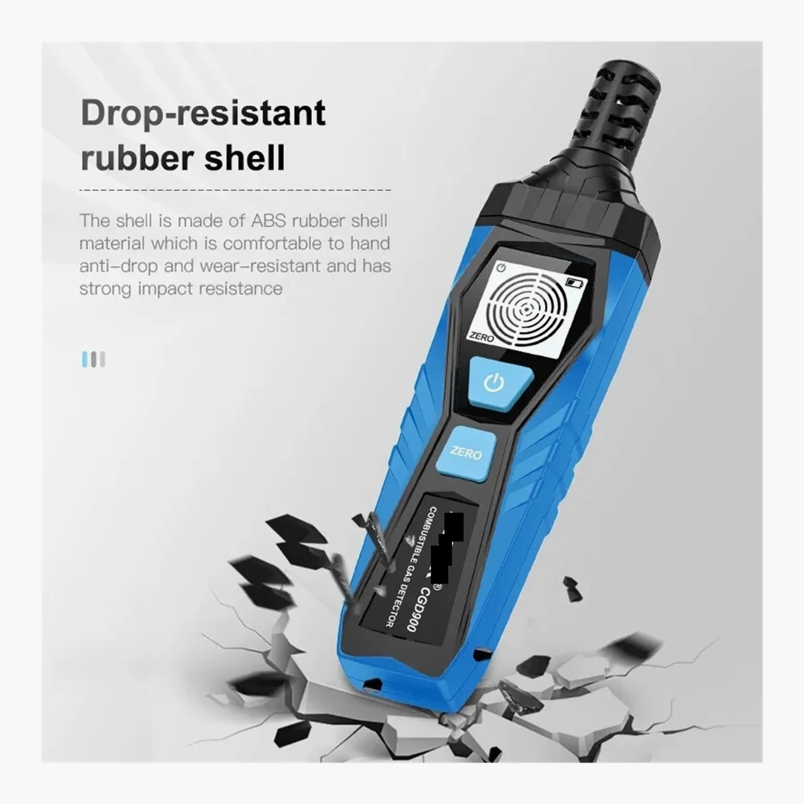 Rilevatore di gas, Rilevatore di perdite gas con LCD CGD900, allarme sonoro e schermo, 0-1000 ppm, rilevatore combustibili, infiammabili, naturali, metano, mini per lavoro e casa