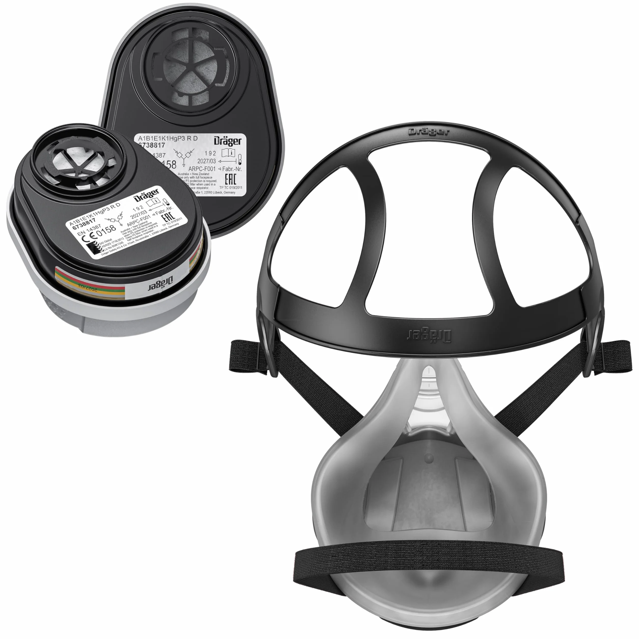 Dräger X-plore 3300 Maschera respiratoria ABEK1 Hg P3 semimaschera gas vapori polveri
