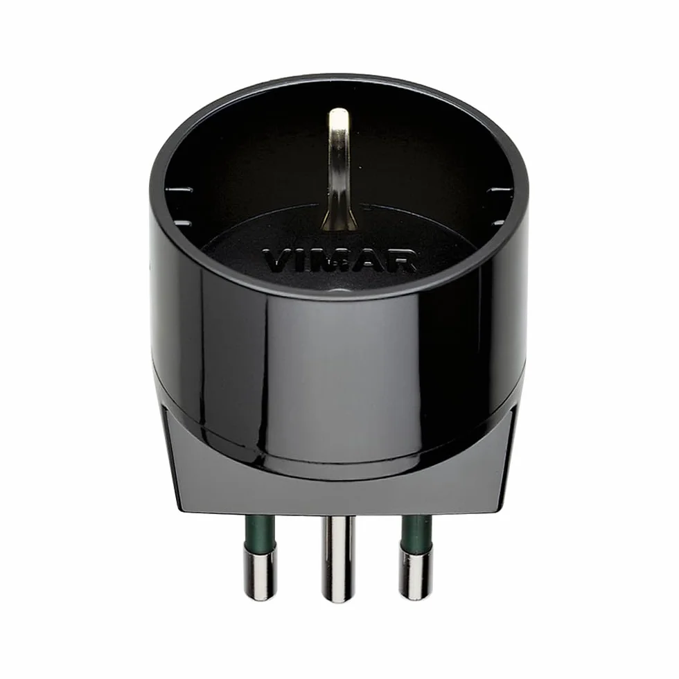 Vimar RI.00302N Adattatore Spina 10a Presa Schuko, Nero
