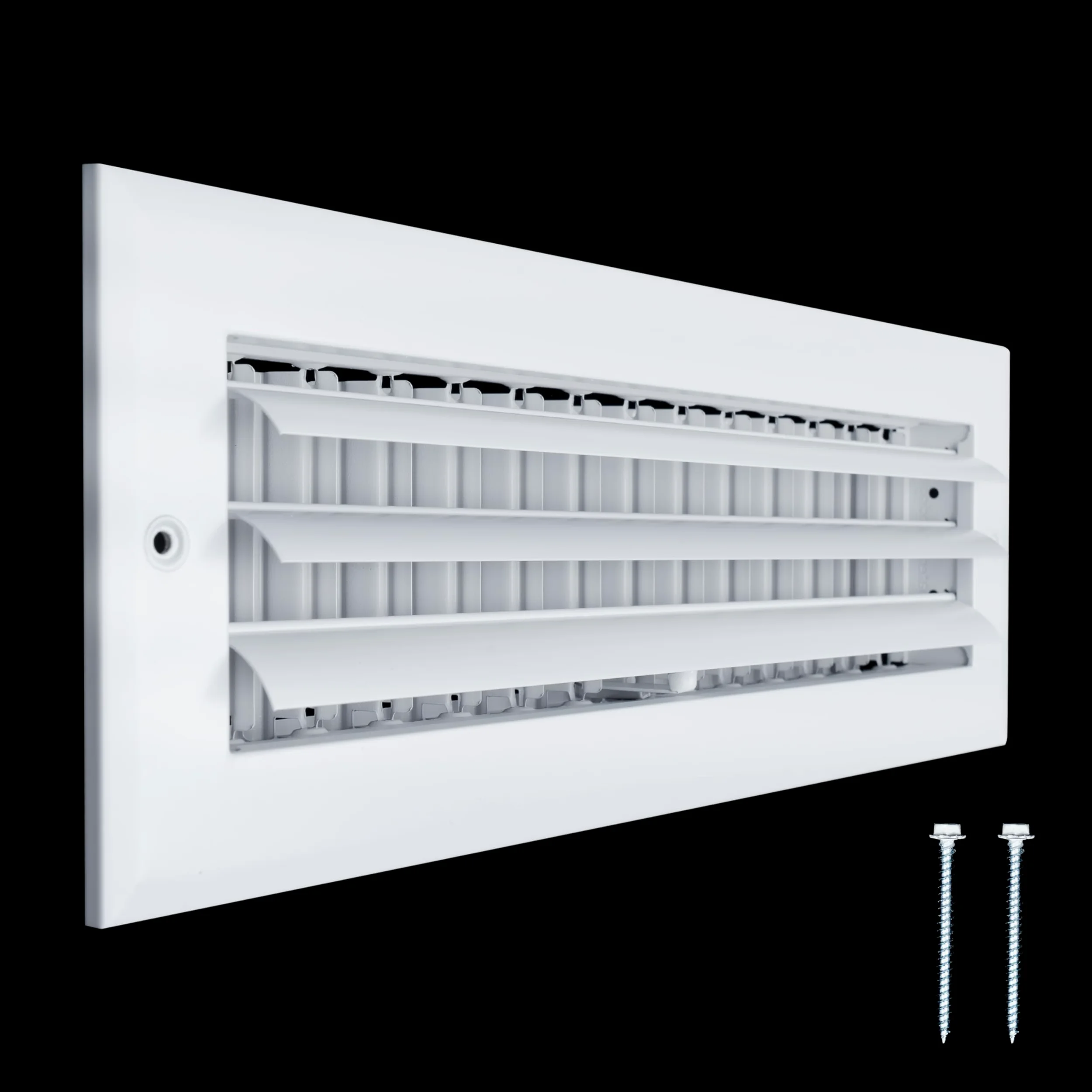 Handua Griglia di alimentazione dell'aria regolabile a 1 via in alluminio, 35,5 x 10,2 cm (larghezza x altezza), griglia di ventilazione per pareti laterali e soffitti, colore bianco, dimensioni