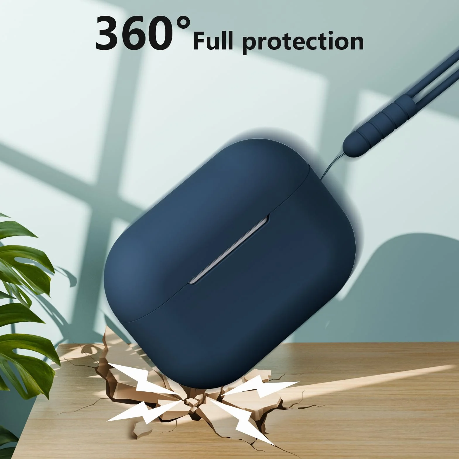 Custodia Case Compatibile con AirPods Pro 2/1 2023/2022/2019 con Kit di Pulizia e Cordino in Silicone, Case Cover Protettiva Premium in Silicone per AirPods Pro 2a/1a Generazione, Midnight Blue