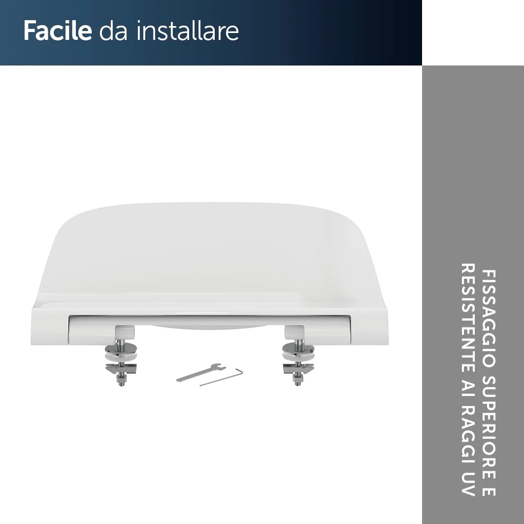 Ideal Standard i.life A sedile per WC, sottile, angolare – Bianco (Alpin)