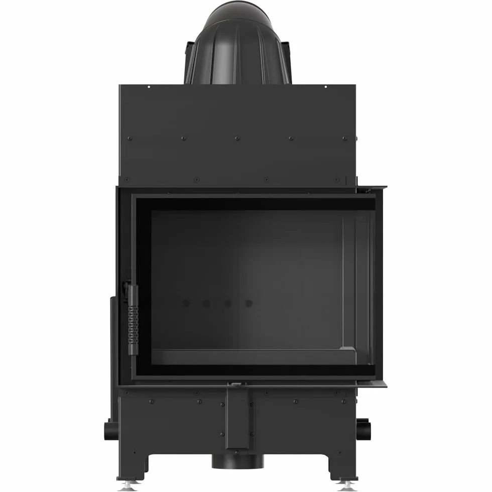 KRATKI Camino in acciaio 8 kw Floki destra fi 160 Nero inserto camino BImSchV Livello 2 per legno