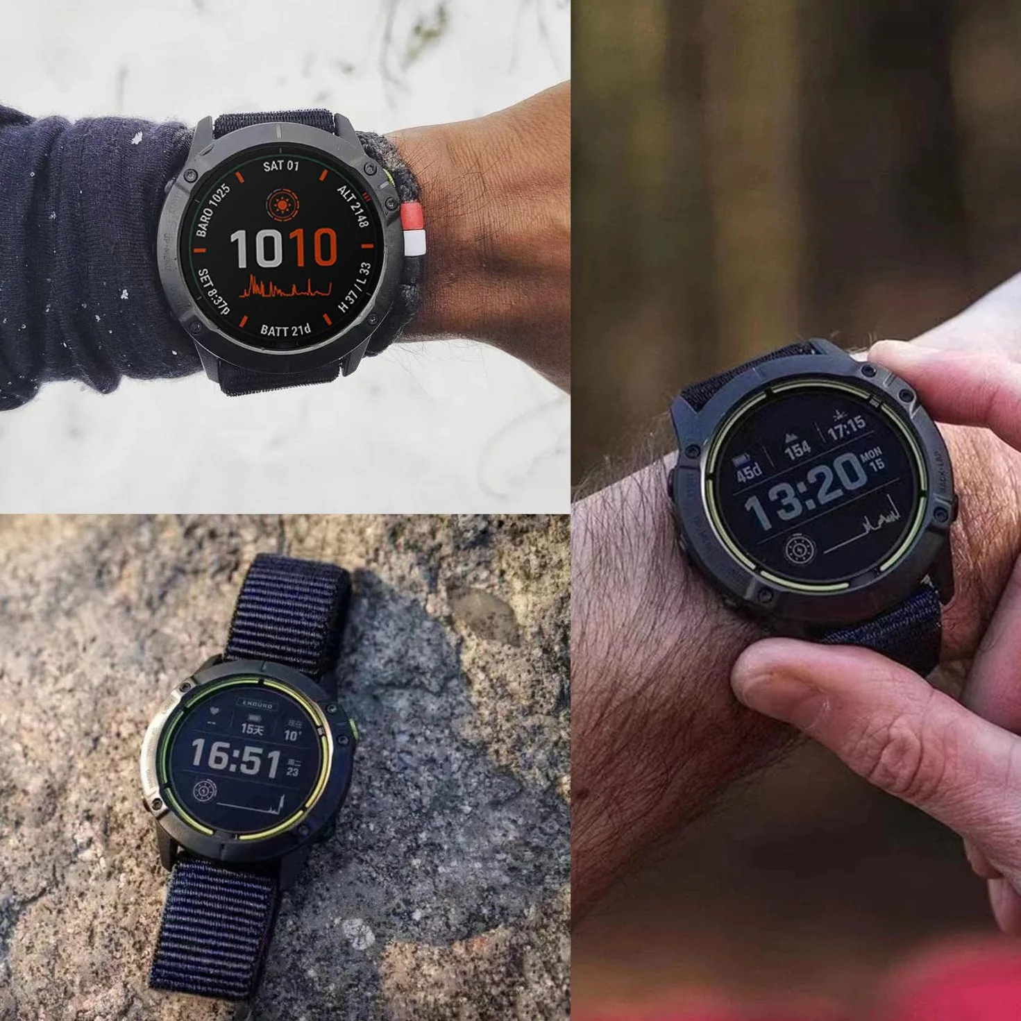 YOOSIDE Cinturino orologio in nylon con gancio e anello per Fenix 6 / Fenix 5, 22mm Polsino sportivo ultraleggero ad asciugatura rapida per Garmin Fenix 6 Pro/Sapphire,Instinct,Fenix 5 Plus