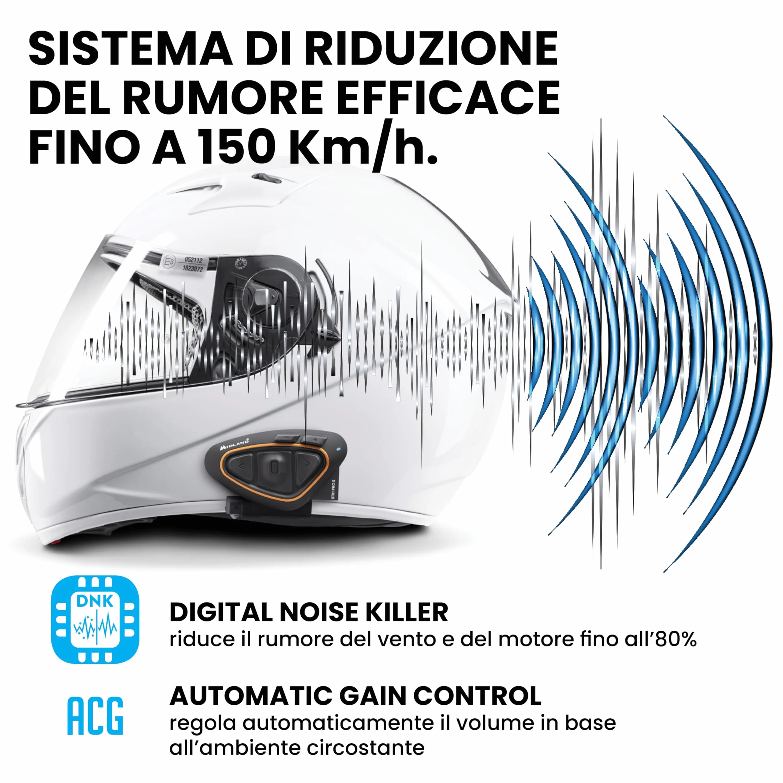 Midland BTX1 Pro Twin C1230.16, Interfono Moto Bluetooth Doppio, Auricolari Casco Impermeabili IPX6, Cancellazione del Rumore, Moto a Moto, Batteria 23h, Portata 300 m, Web Radio via App.