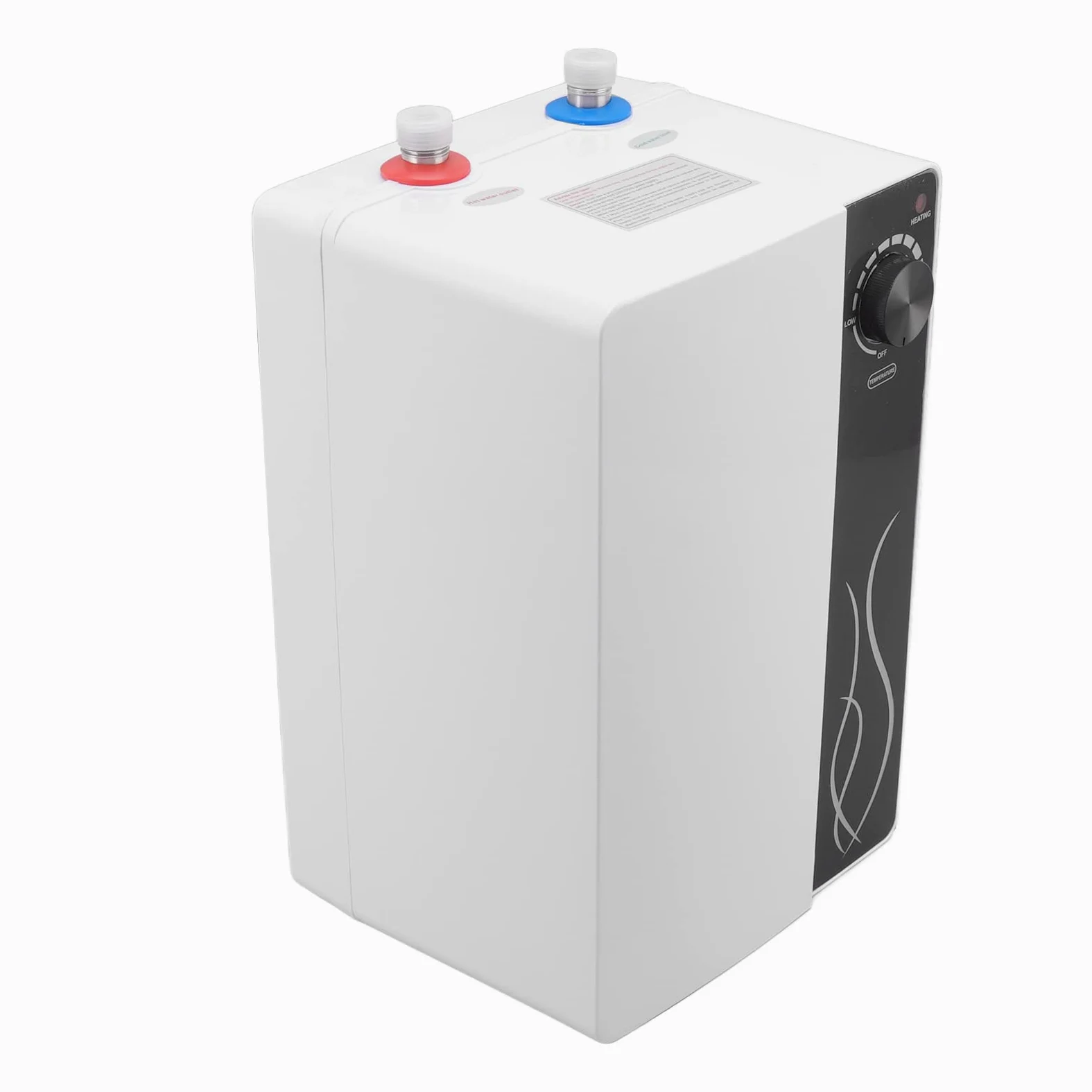 Fdit Scaldabagno Elettrico Mini, Boiler Compatto 8 L con Uscita Acqua | Scocca in ABS, Serbatoio in Acciaio Inox Alimentare, 1500W, IPX4, 30-65°C