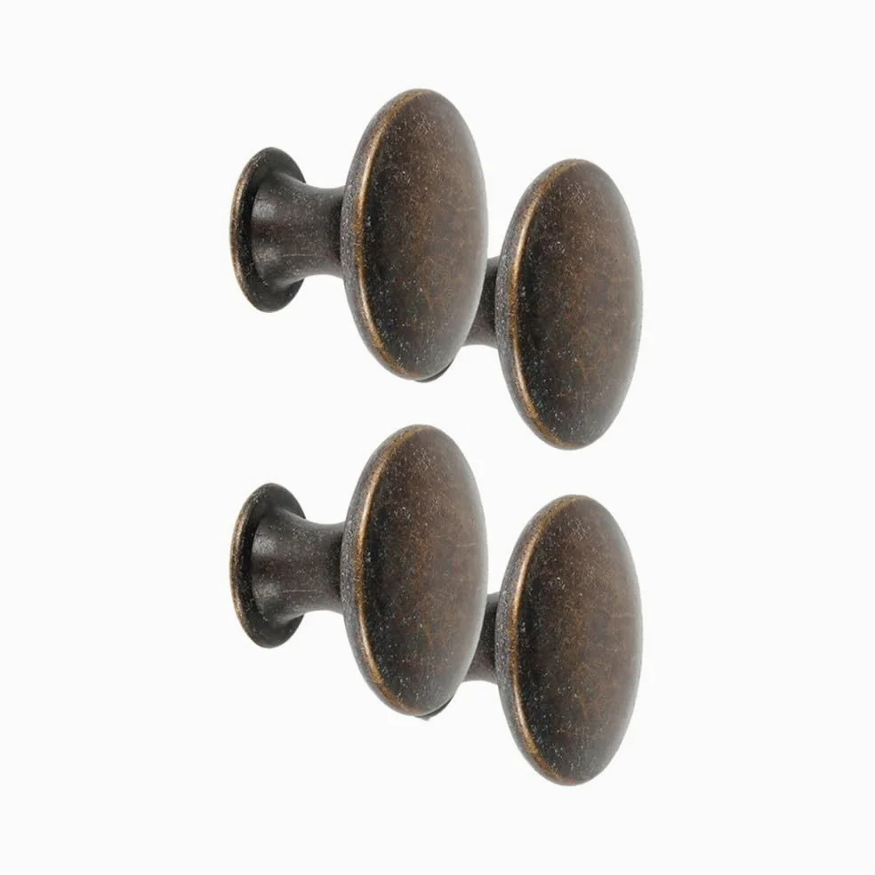 12 pezzi pomelli per mobili vintage in bronzo antico pomello per porta dell'armadio pomello rotondo in lega di zinco per comò pomello per maniglia per cassetto con foro singolo, 24 pezzi
