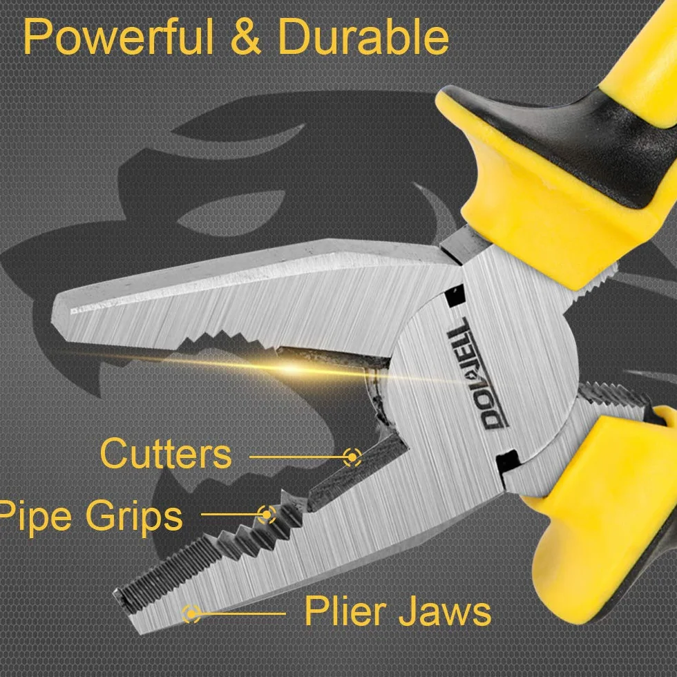 DOWELL Pinze di combinazione Lineman 6 pollici Heavy Duty Nickel Chromium Steel