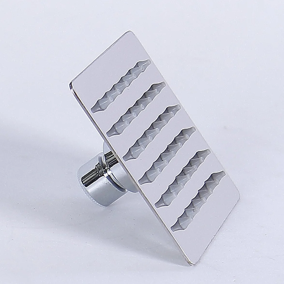 Doccia a pioggia rettangolare 10x10 cm 36 ugelli anticalcare acciaio inox cromato lucido 1 regolazione