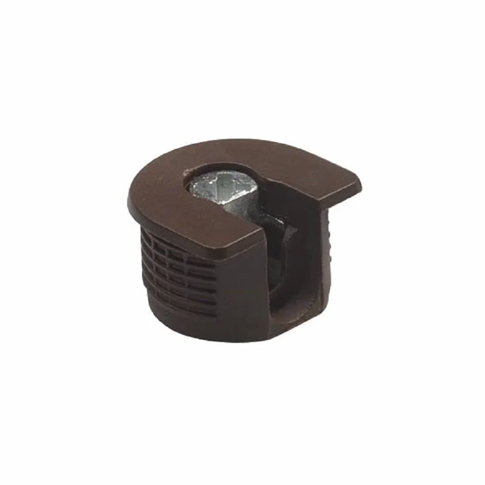 Amig Attacco eccentrico M6 Ø 20 x 12,5 mm 4 pezzi per montaggio pannelli plastica marrone