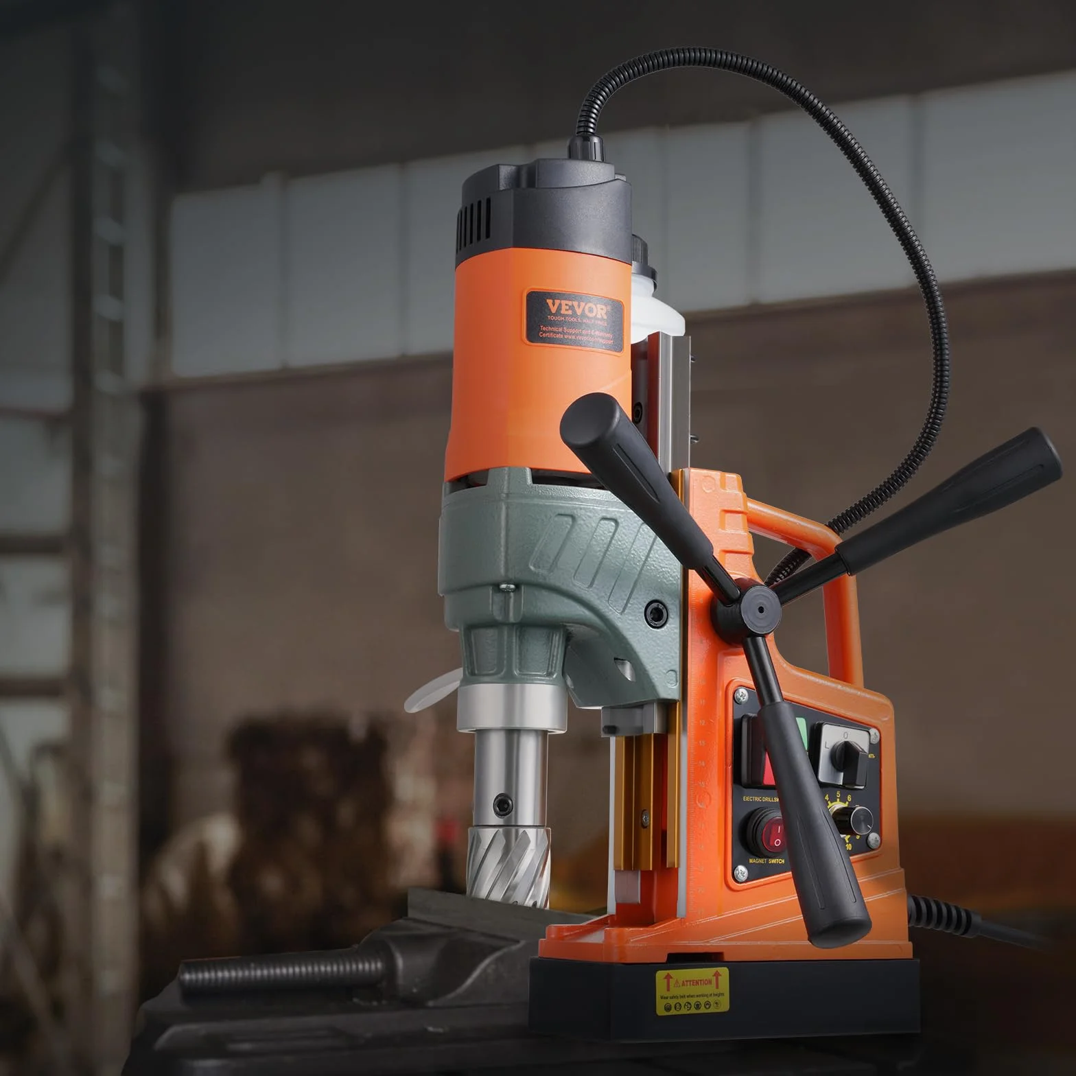 VEVOR Trapano magnetico a colonna portatile 1450 W 12500 N 800 giri/min 40 mm 50 mm
