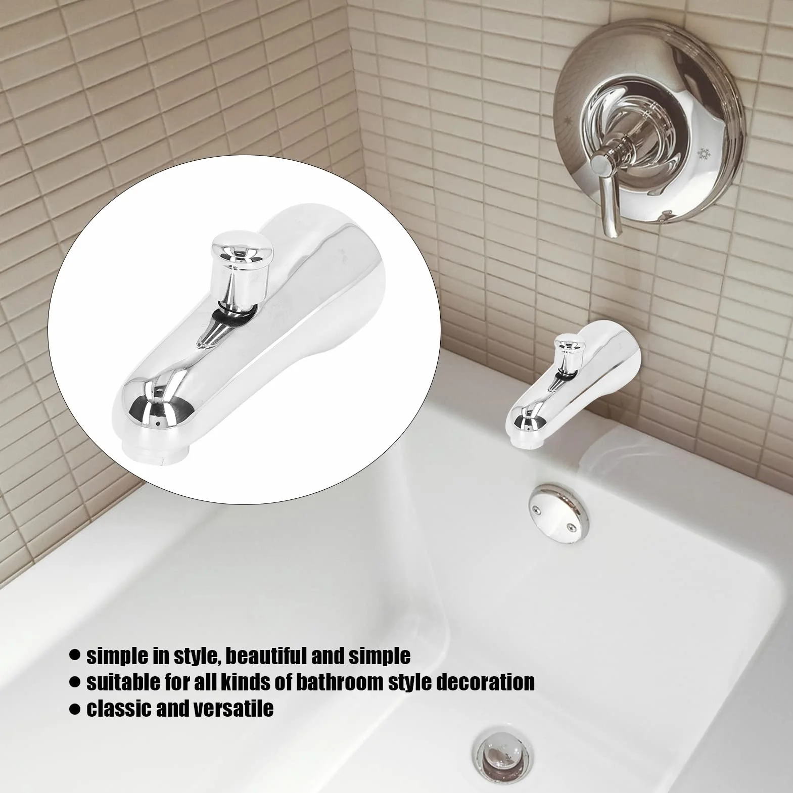G1/2 rubinetto per vasca semicircolare semplice nascosto con deviatore per vasca da bagno