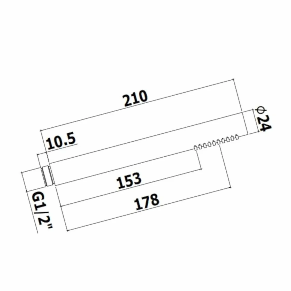 Paffoni Doccetta Tonda Master Zdoc067cr | Telefono Doccia Cilindrico Monogetto con Attacco Universale G 1/2", Ottone Cromato Lucido