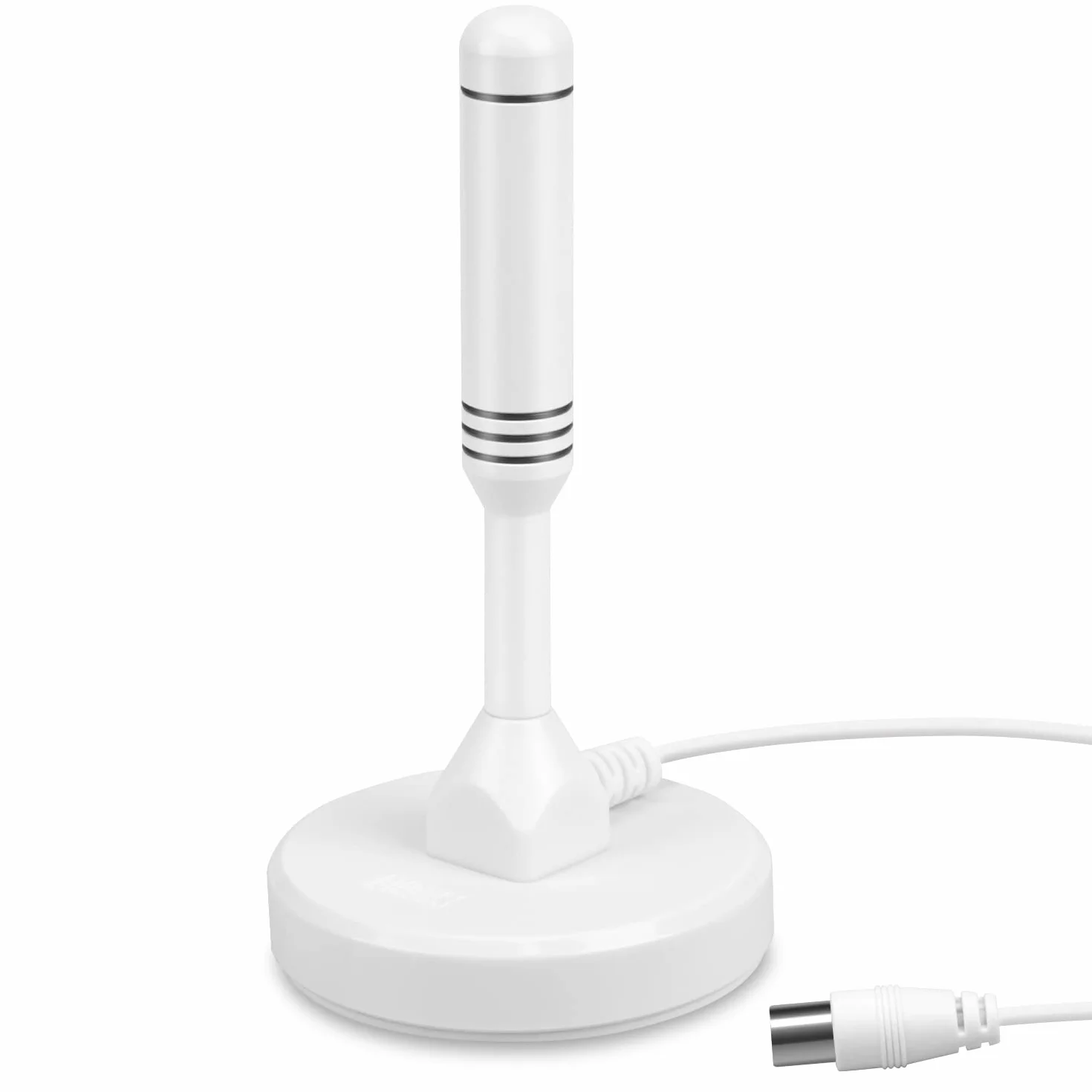 August DTA240 Antenna TV Interieur TNT HD potente Belgio, Digital e Digital UHD, Magnetica Magnetica, Piccola, Portatile, Discreta, UHF VHF per Soggiorno, Caravan Camping-Car, Cavo 2m - Bianco