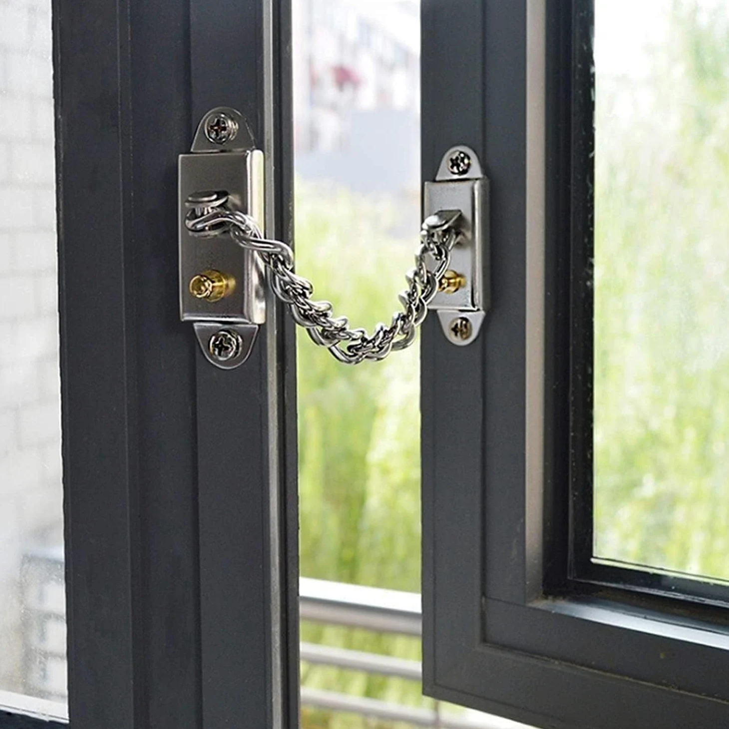 Lucchetto A Catena for Porta In Acciaio Inossidabile | Argento: for porte di casa, hotel e ufficio