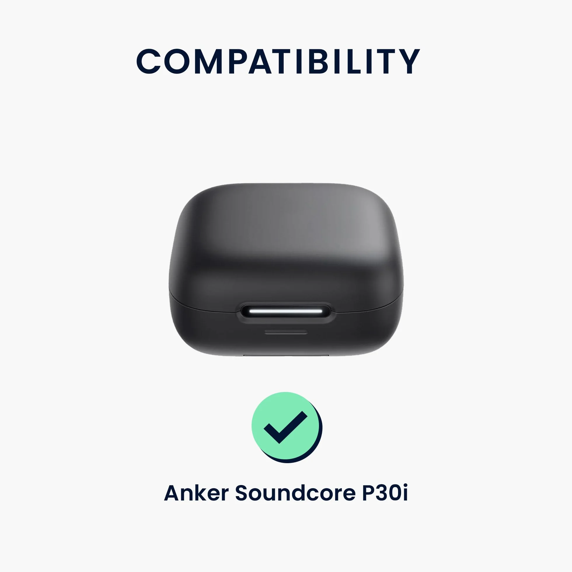kwmobile Custodia Caricatore Compatibile con Anker Soundcore P30i - Cover Silicone nero - Rivestimento Gommato Protezione con Gancio