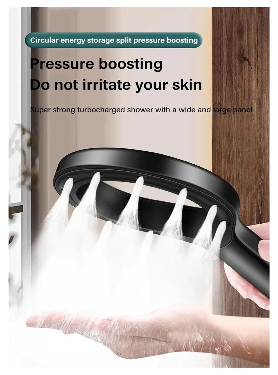 Soffione doccia ad alta pressione, soffione doccia portatile per il bagno, per risparmiare acqua in viaggio(Silver)