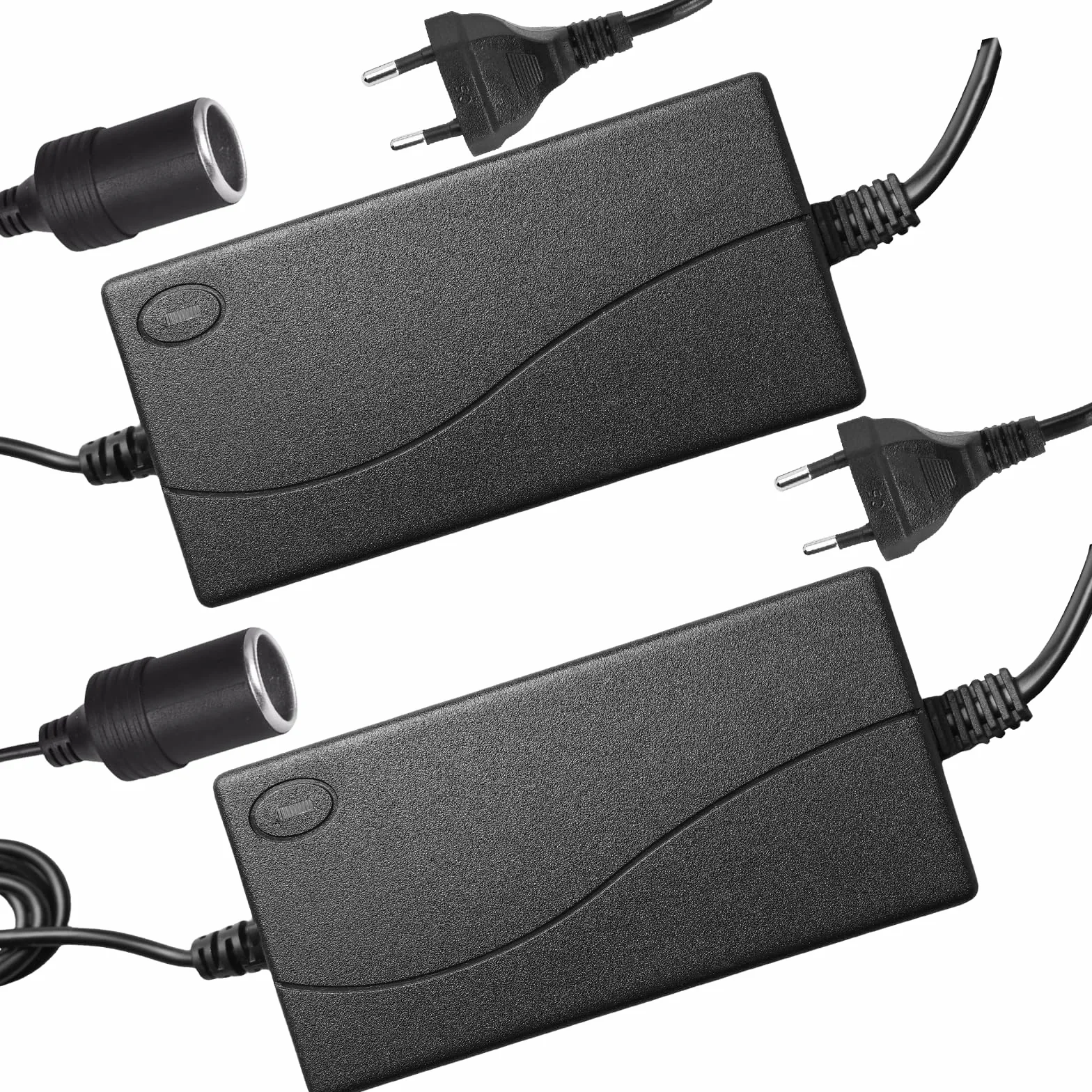2 adattatori AC a DC Converter 220 V a 12 V, 5 A, adattatore di alimentazione per accendisigari per auto, frigorifero aspirapolvere