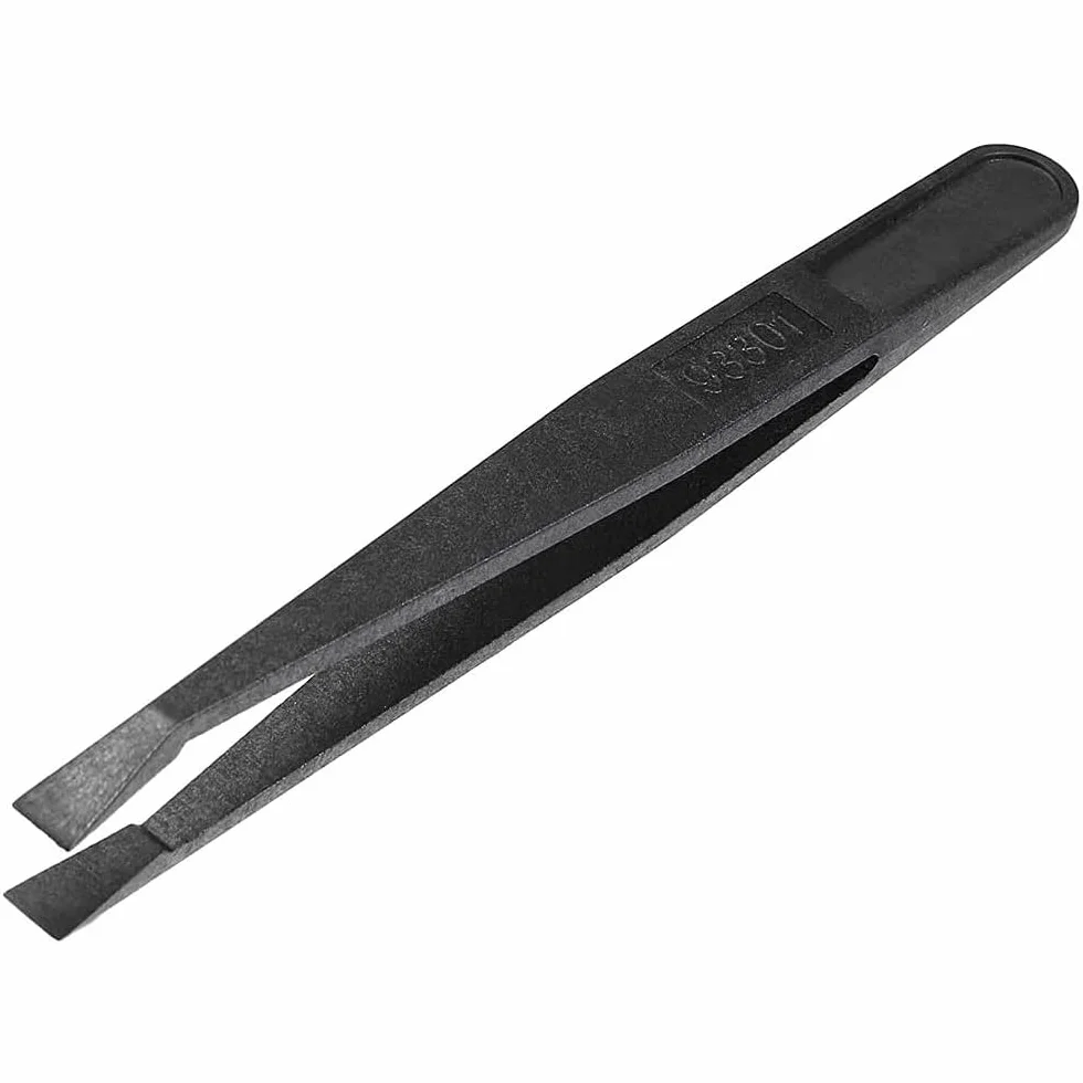MMOBIEL pinzette di precisione in plastica anti-statica, punta piatta per elettronica, gioielleria, laboratorio, nero
