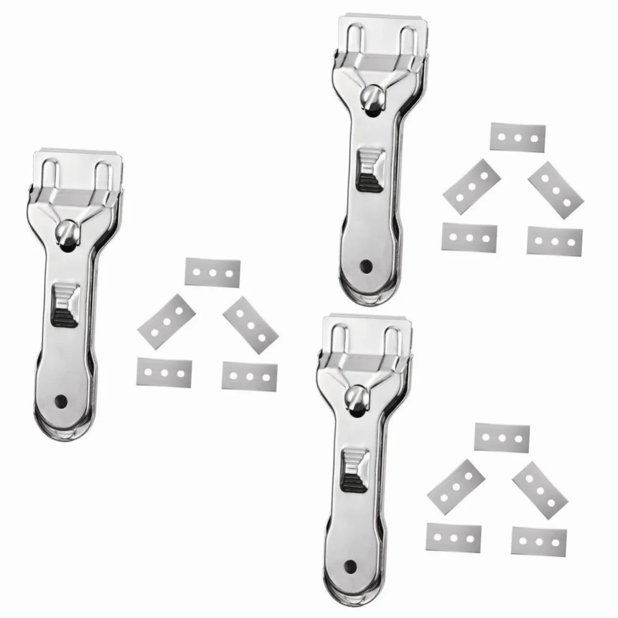 Cabilock 3sets Raschietto Vetroceramica Professionale per Pulizia Superfici Induzione e Ceramica Strumento AntiGraffio Inossidabile Facile da Usare e Resistente