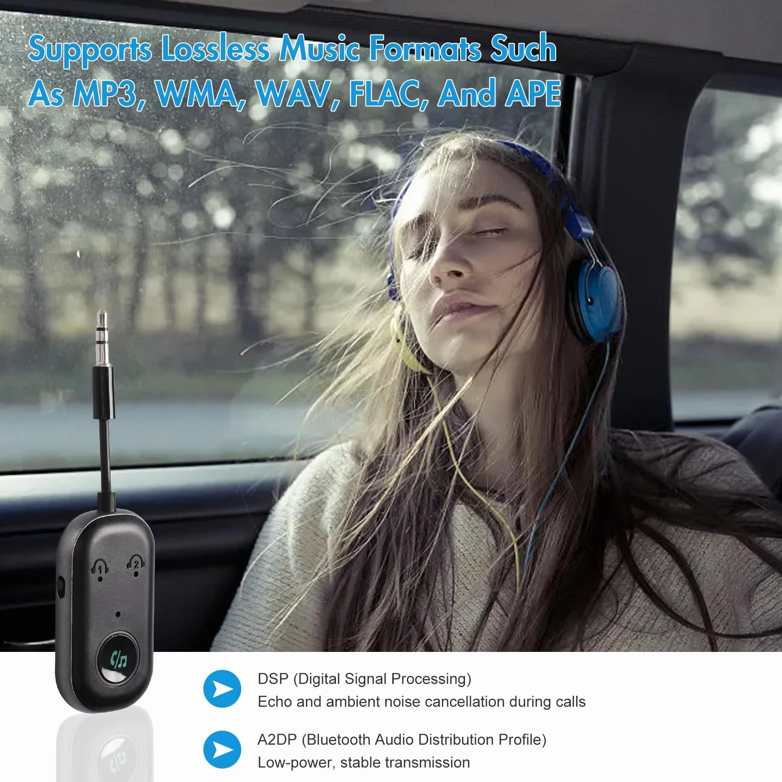 Bluetooth 5.3 Adattatore Trasmettitore, 2-in-1 Ricevitore Trasmettitore Bluetooth, 3.5mm AUX Jack Trasmettitore per Tv,Aereo,Laptop,Auto,AirPods,Telefono Mobile,Car Audio Systems,Tablet