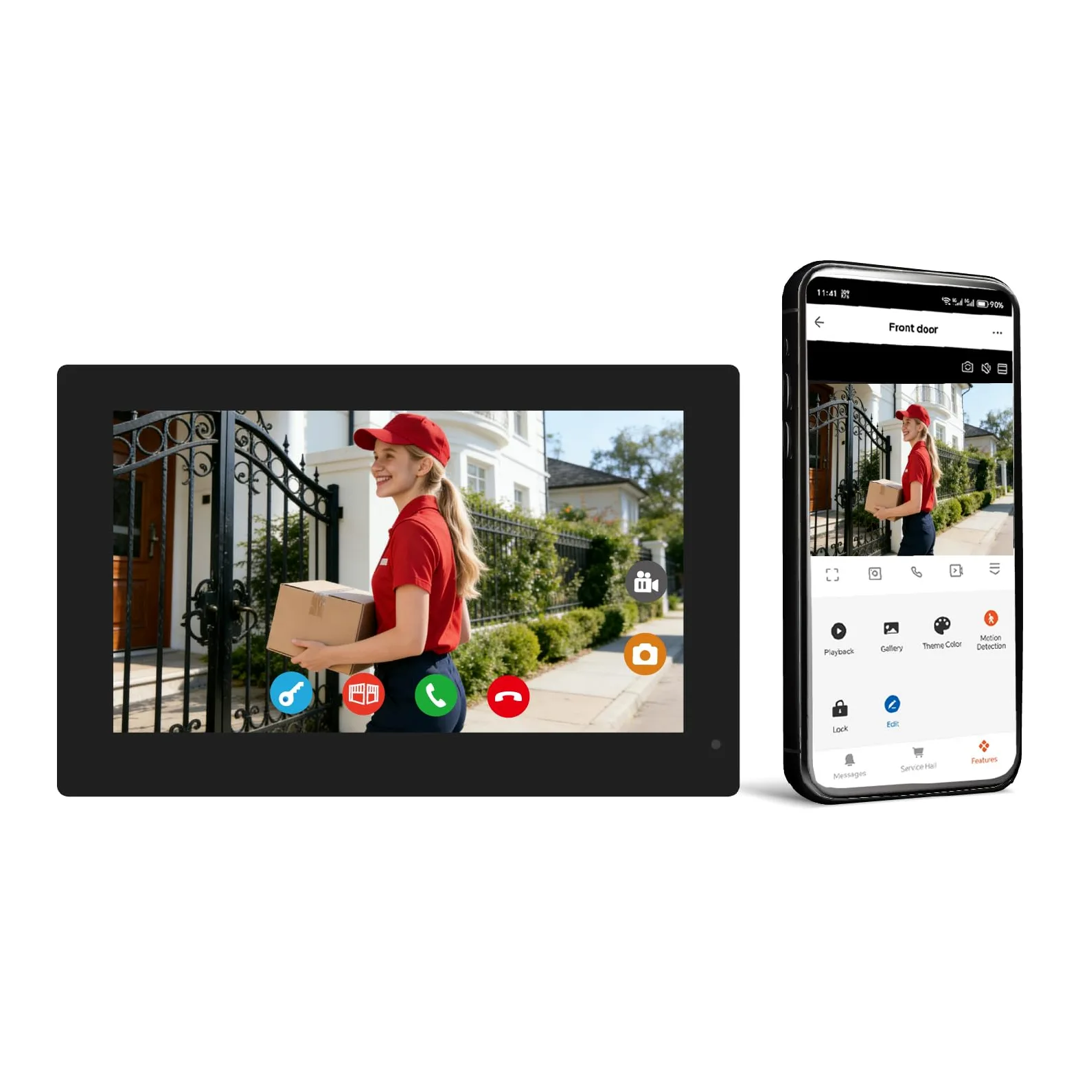 Videocitofono con monitor touch da 7 pollici, compatibile SOLO con i sistemi di videocitofonia KW02-IP7, KW06-IP7, KW02-IP10, KW07-IP7-kit 1080P