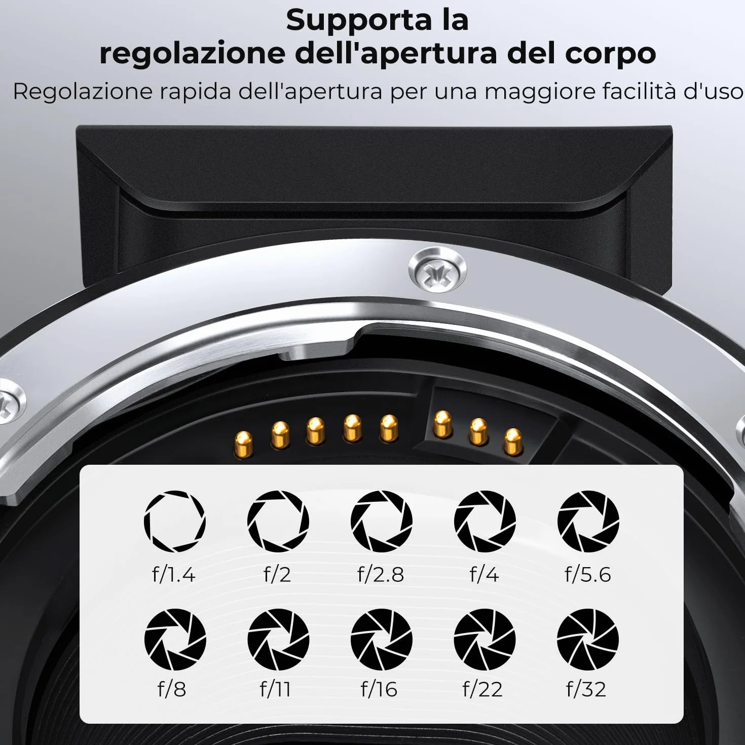 K&F CONCEPT Adattatore Compatibile con Canon Auto EF/EF-S a EOS R, in Metallo con Messa a Fuoco Automatica, con Custodia Protettiva