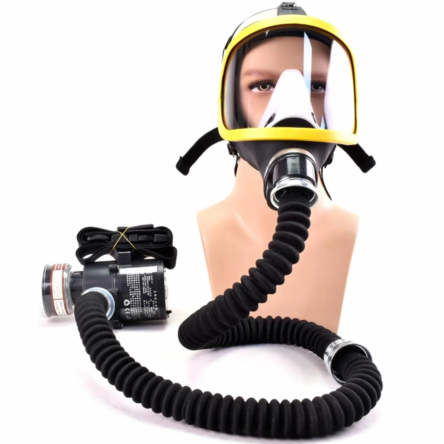 Respiratore a faccia piena per pesticidi con filtro chimico, silicone, saldatura, vernice - Sistema elettrico di alimentazione aria a flusso costante