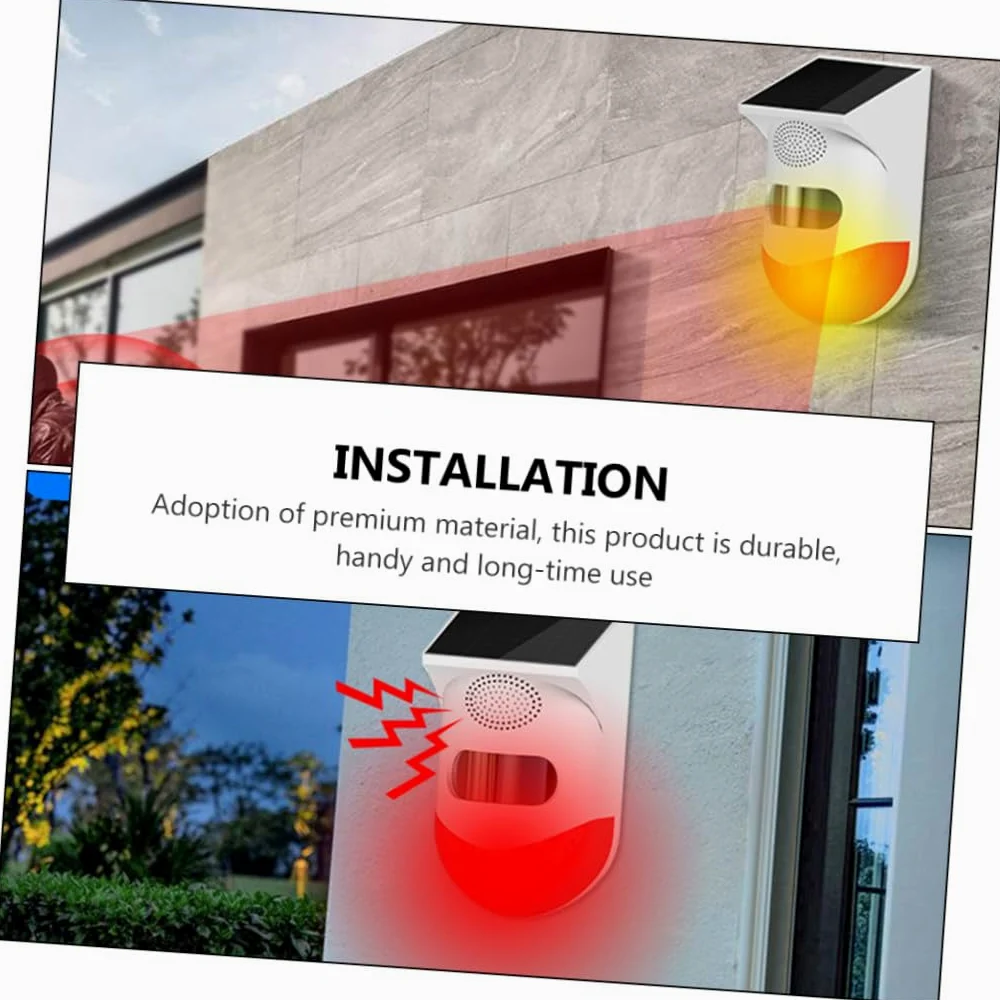 EXCEART Allarme Infrarossi Solare per Esterni Ip67 Sensore di Movimento, Ricarica Solare e Materiale Abs Resistente la Sicurezza Domestica