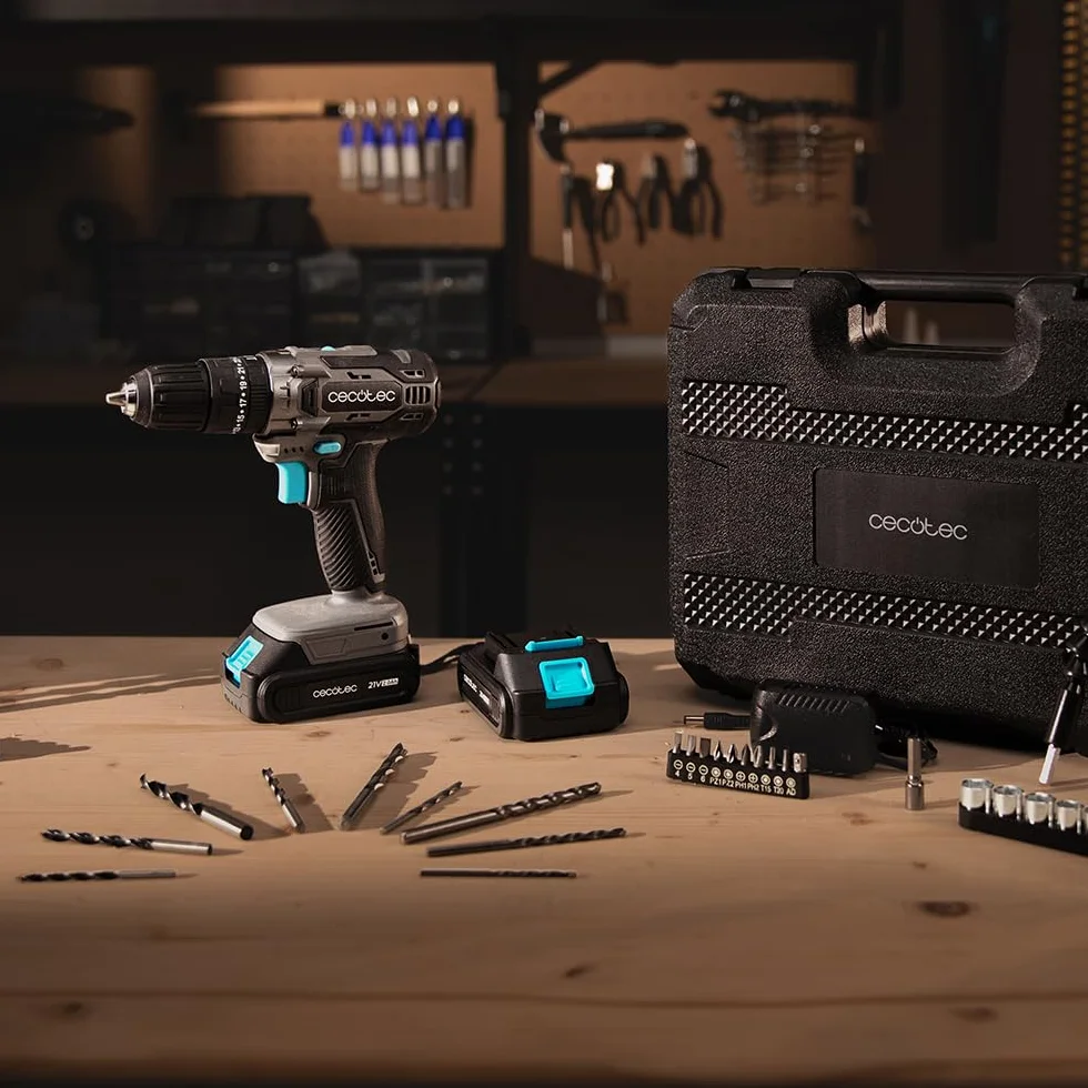 Cecotec PowerForce 2120 Impact Trapano Percussione e Avvitatore 21V 2 Batterie 2000mAh 45Nm 1500rpm 27000 Impatti/min Valigetta