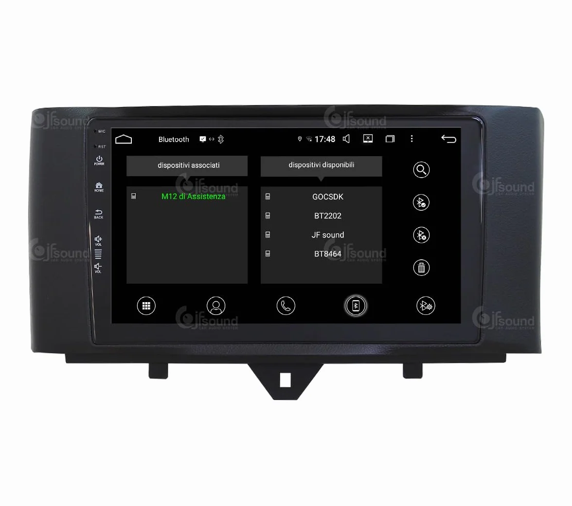 Autoradio Android JF-039SO-UP compatibile con SMART FORTWO 451 2011-2015 | CarPlay e Android Auto | GPS | DAB+ |9 pollici HD | Prodotto in Italia