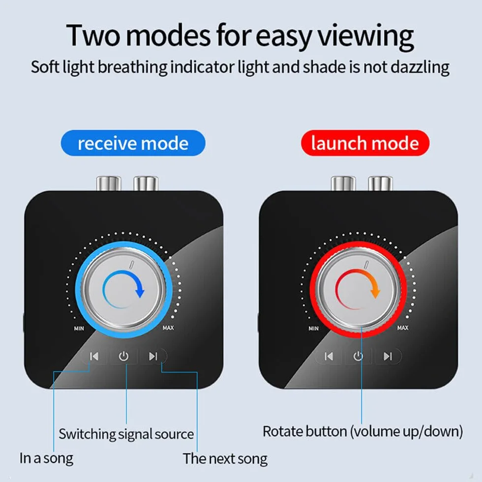 DollaTek Adattatore audio wireless 2 in 1 compatibile con Bluetooth Trasmettitore ricevitore leggero per TV PC Stereo Connect Speaker Cuffie
