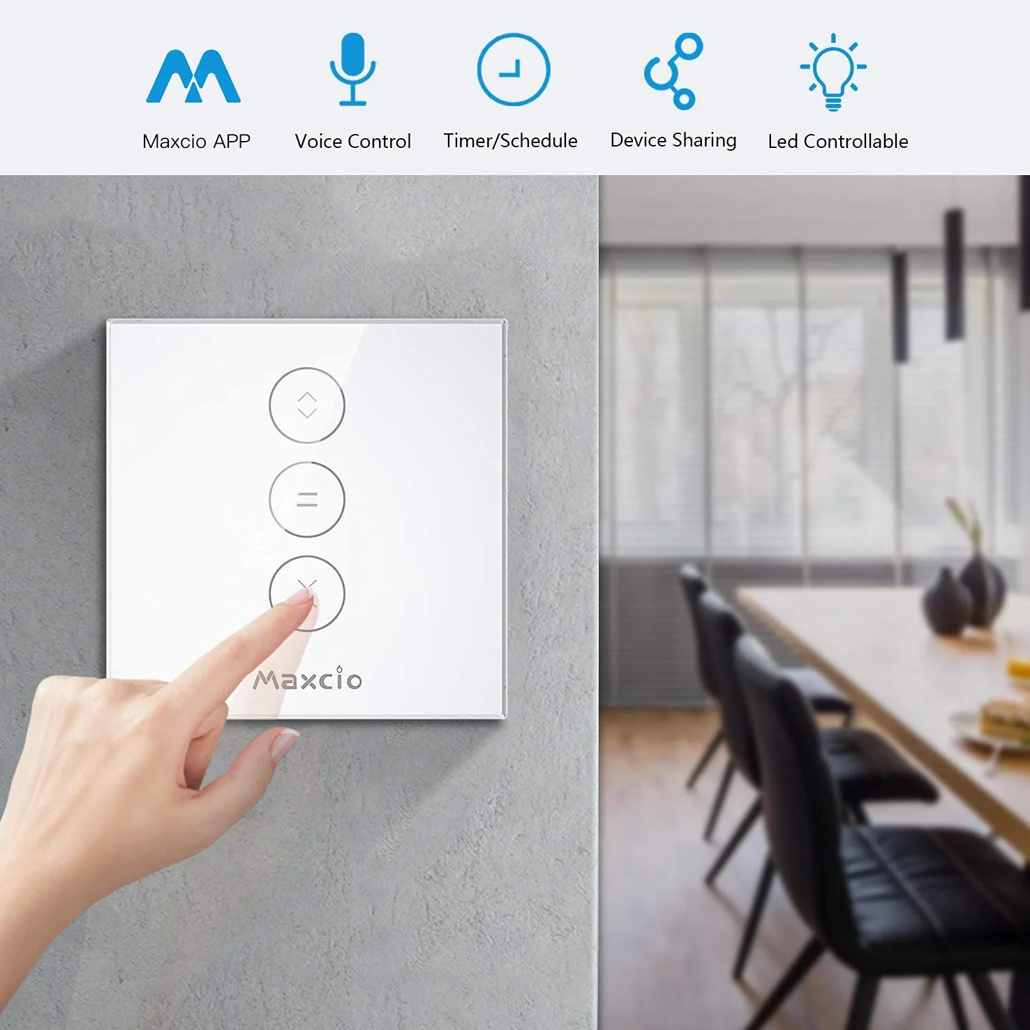 Maxcio Timer per tapparelle Smart Rolladen Alexa Interruttore On AB 1 2 4 (4 Packs)