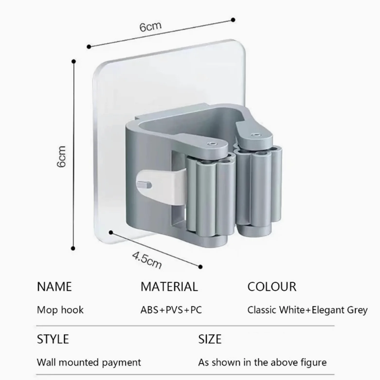 Porta Scope Parete Ganci multiuso Adesivo da parete for appendere lo spazzolone Gancio appendiabiti Cucina Bagno Organizzazione Accessori for l'organizzatore della casa per cucina(White 20pcs)