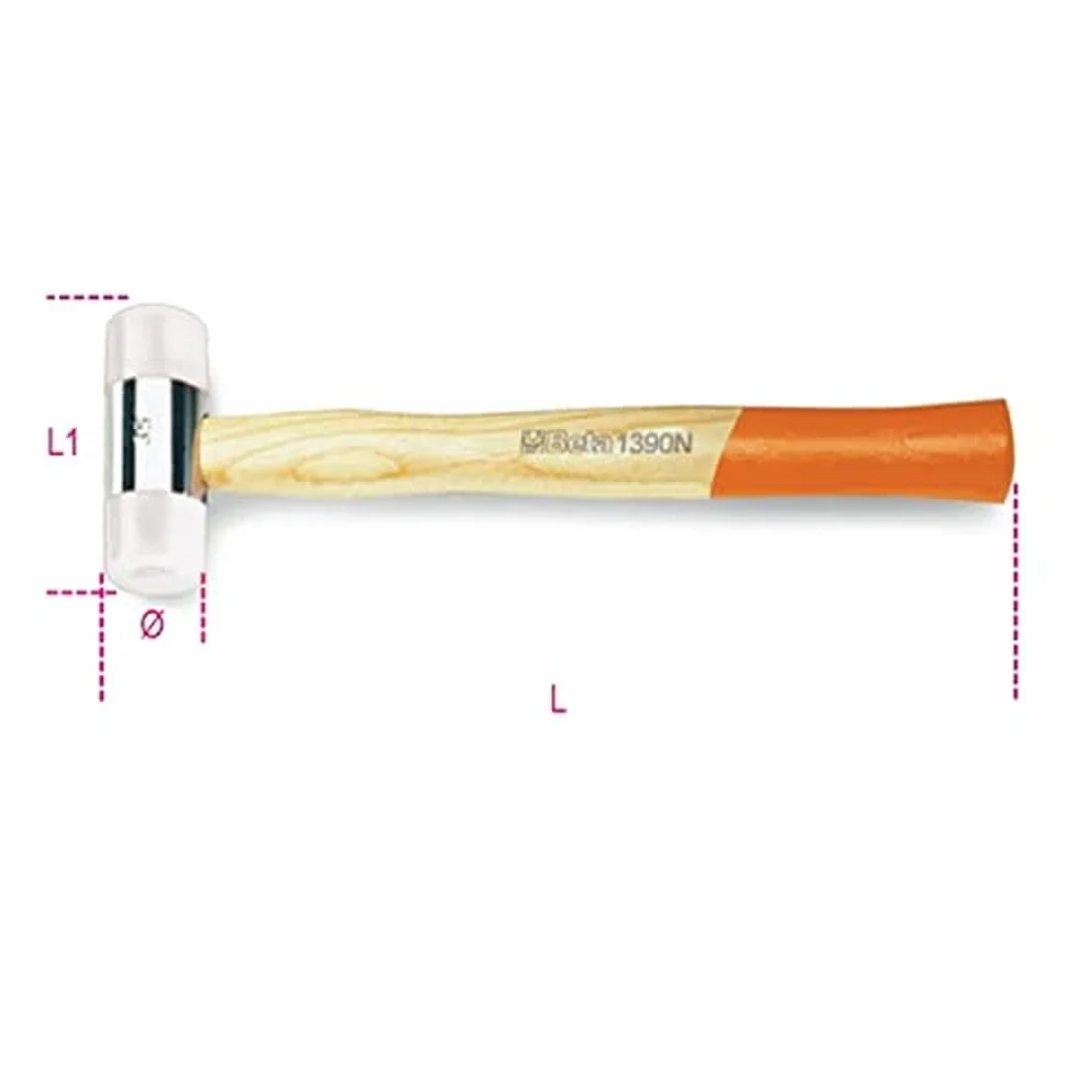 Mazzuola Professionale Battenti Intercambiabili Nylon Manico Legno Serie 1390N