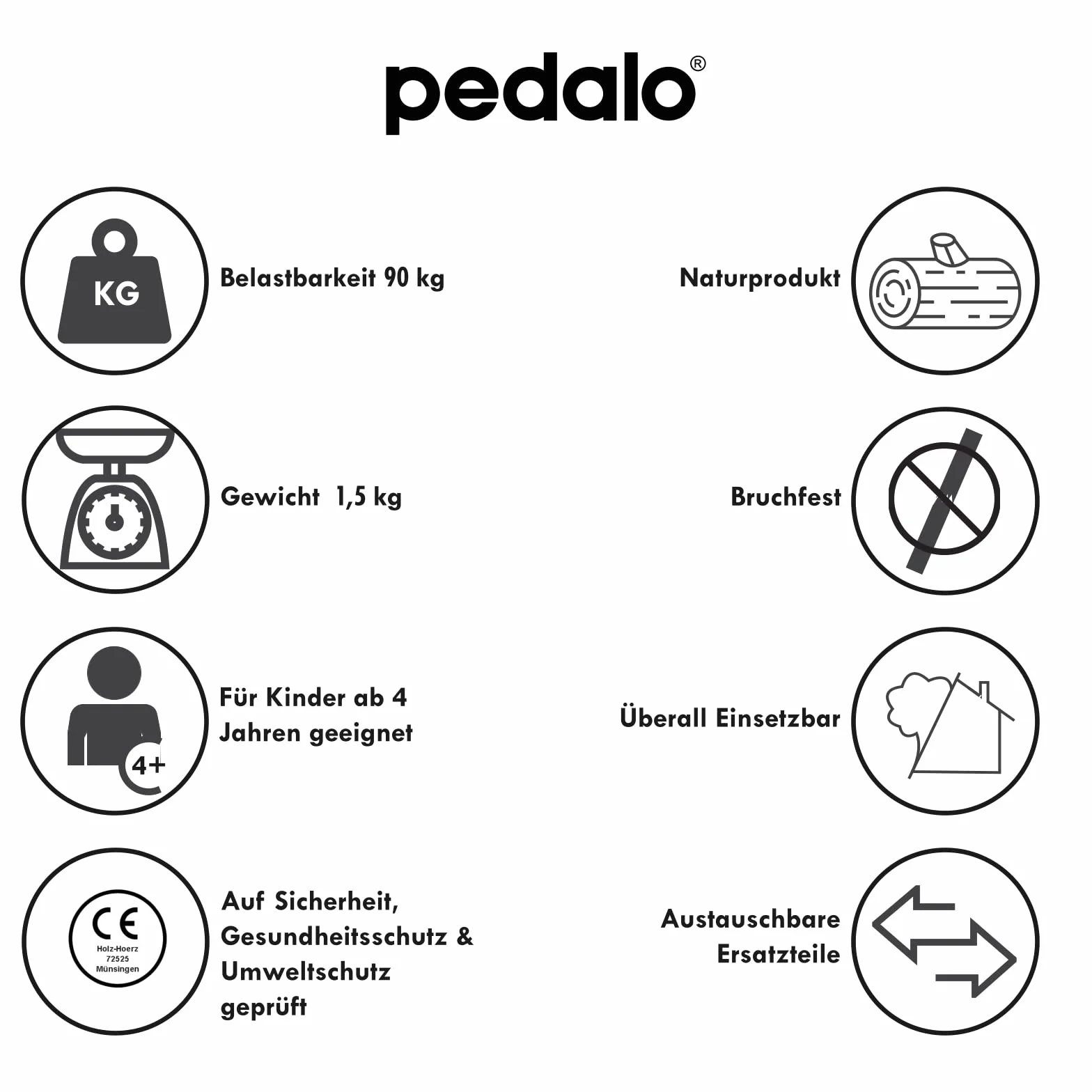 Pedalo Trampoli 118 cm Regolabili Gambi Legno Antiscivolo Gomma