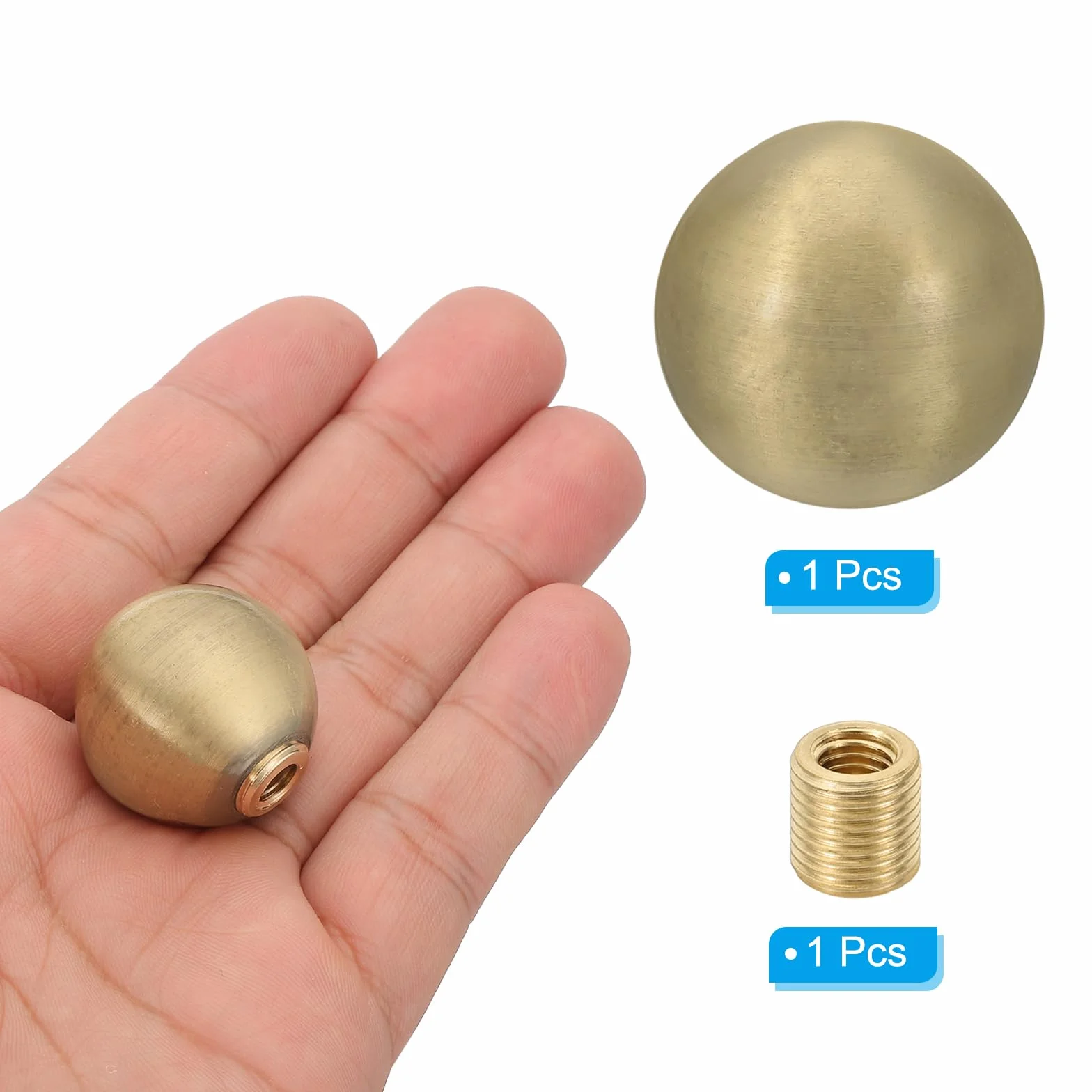 PATIKIL 25mm Pomelli per Lampada a Sfera, Bronzo - Solido Ottone Vite Cappuccio Dadi con Adattatore Riduttore per Lampade
