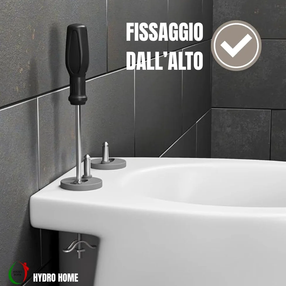 HYDRO HOME Copriwater Compatibile con Cover Althea, Plastica Termoindurente avvolgente Cerniere Regolabili fissaggio dall'alto, Bianco MADE IN ITALY (CHIUSURA CLASSICA)