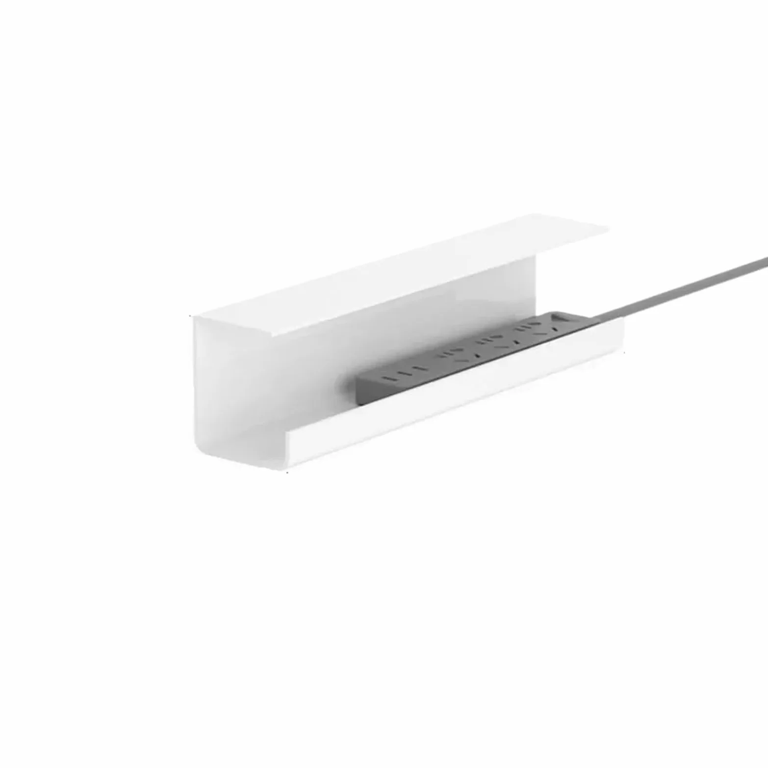 Vassoio for la gestione dei cavi sotto scrivania in metallo | Nero, bianco, 40-55 cm, sotto la scrivania: gestione dei cavi(40cm White)