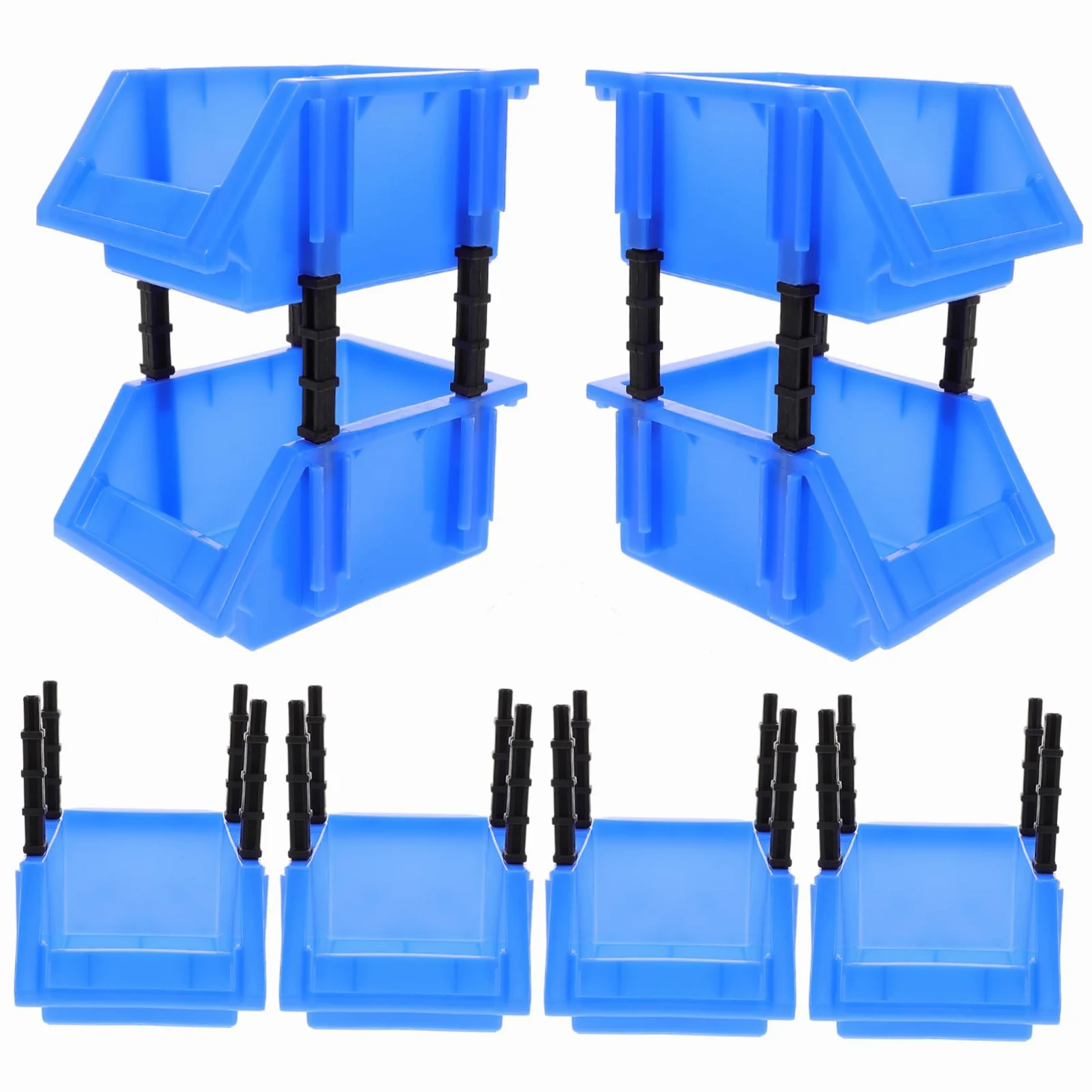 8pezzi Scatole Di Stoccaggio Per Viti e Bulloni Contenitori Organizer Per Fai Da Te e Utensili Bins Impilabili Per Garage e Casa Design Inclinato Per Accesso Facile