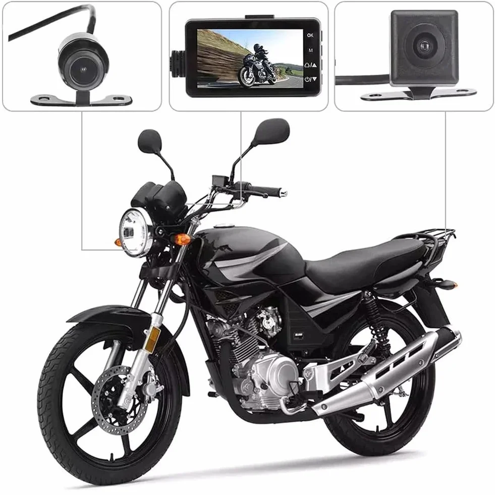 Telecamera DVR per moto con telecamera anteriore posteriore Dual Video Registrazione in loop impermeabile Registratore di guida per moto Sostituzione